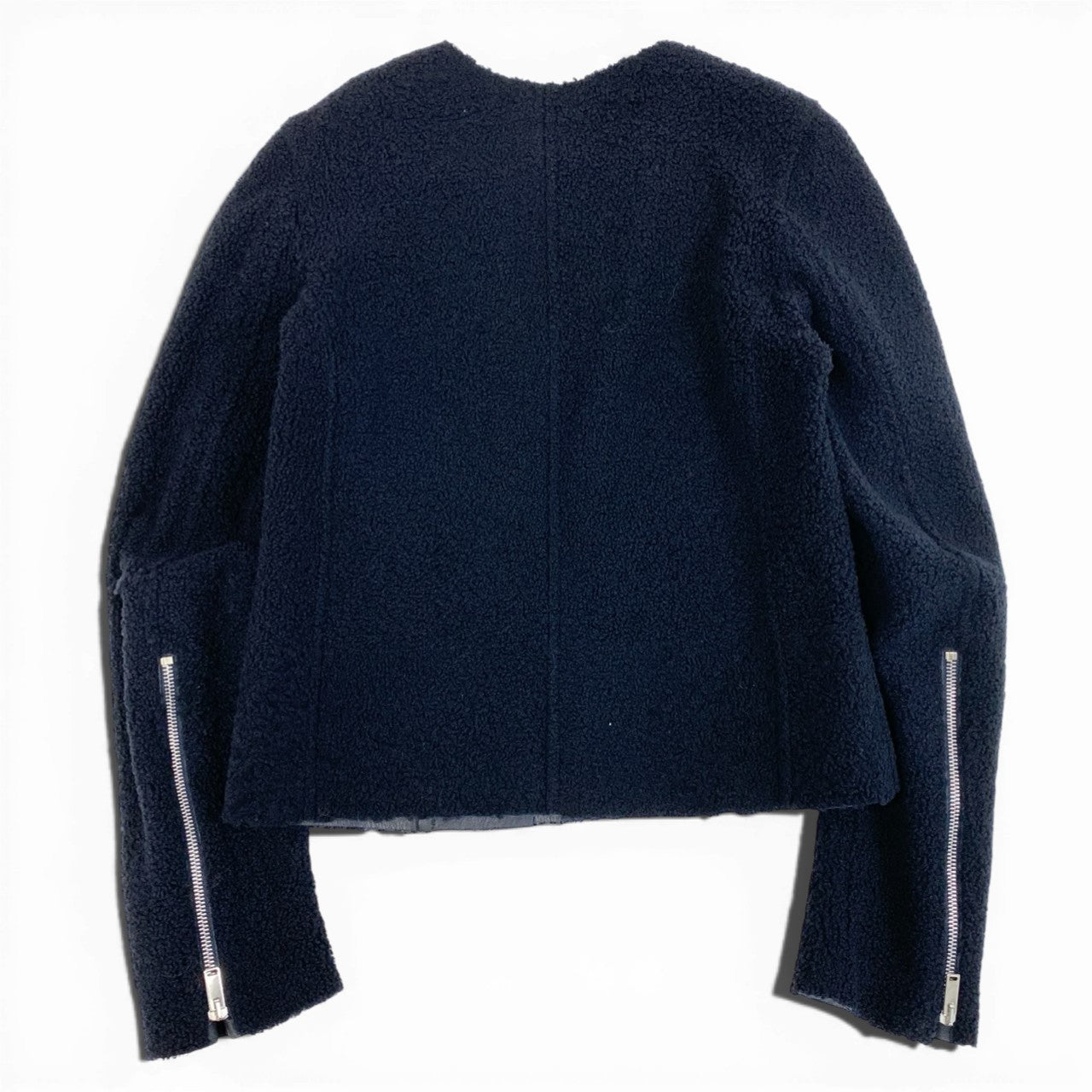 b23 CELINE セリーヌ フィービーファイロ期 ラムレザー ライダースジャケット レザージャケット サイズ36 ネイビー  レディース Archivek02i