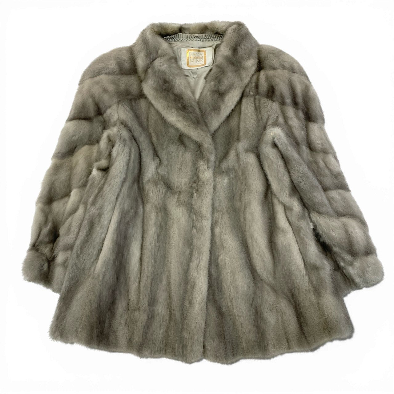 21a24 SAGA MINK サガミンク 金サガ サファイアミンク ファーコート サイズM シルバーグレー 最高級本毛皮 Sapphire Mink Fur Coatt18r