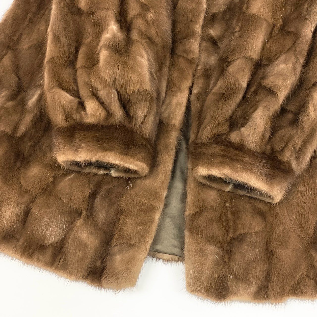 50j24 最高級毛皮 パステルミンク ミンクコート 毛皮コート セミロングコート ライトブラウン ミンクファー レディースu02t