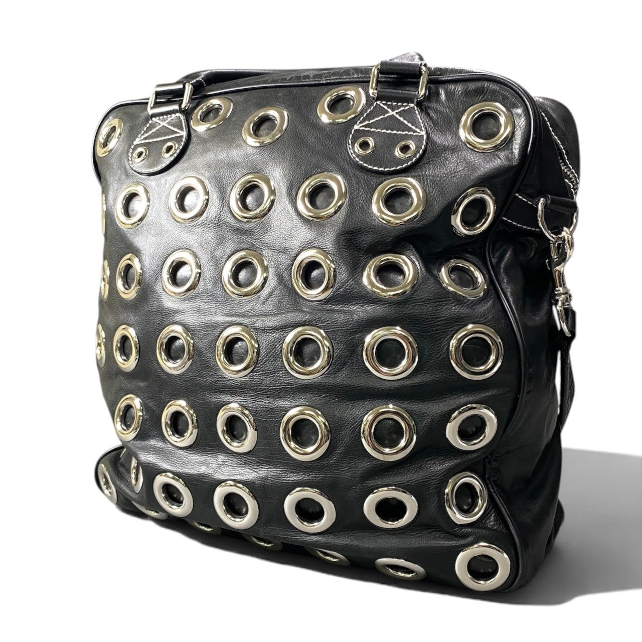 h21 Gucci グッチ 2008SS アーカイブ グロメット 2Way ショルダーバッグ Archive 2Way Grommet Shoulder Bag Black Leathert18r
