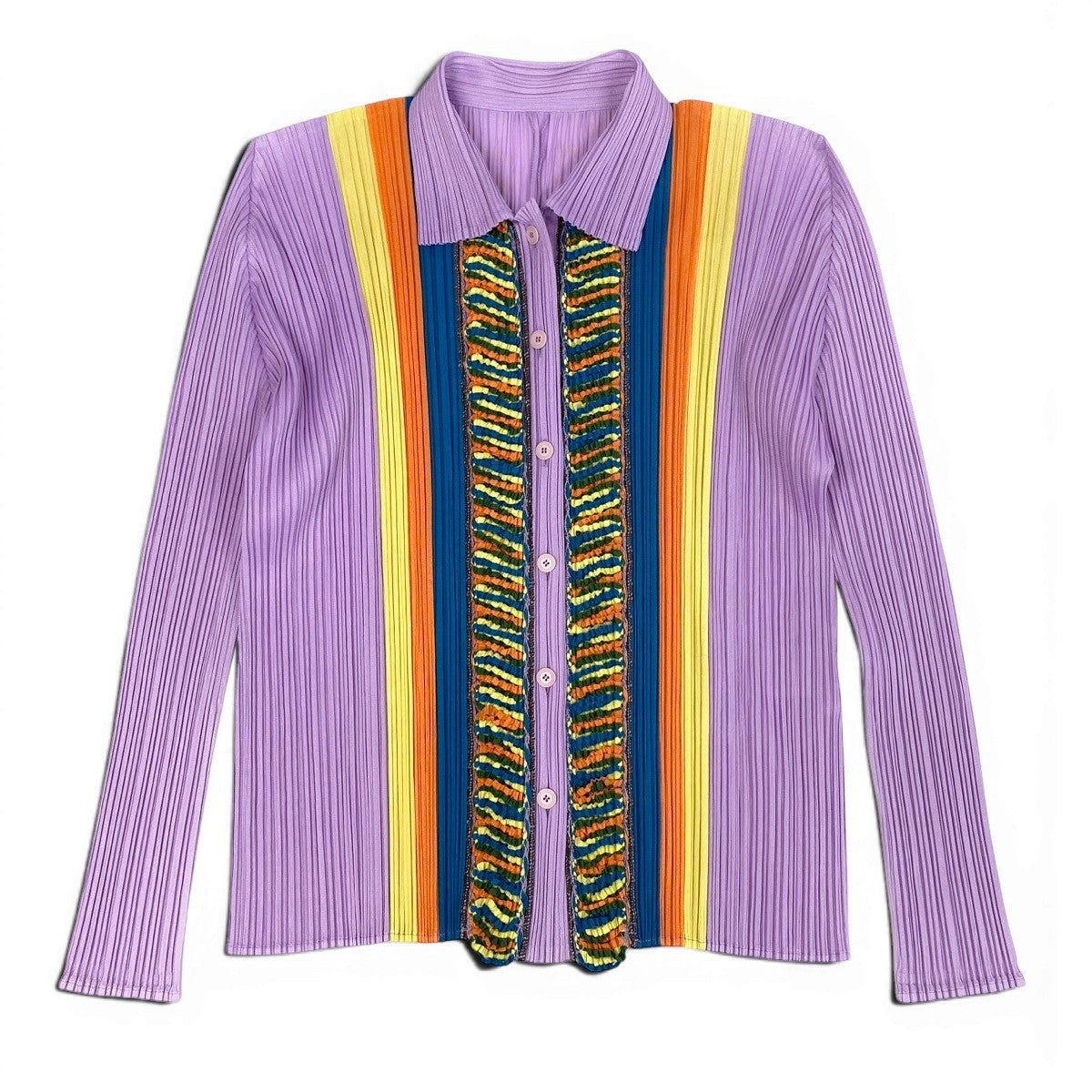 Ae14 【美品】 PLEATS PLEASE プリーツプリーズ ロングスリーブ プリーツシャツ トップス PP71-JJ613 サイズ3 ピンク ポリエステル100％ レディース 女性服ta1