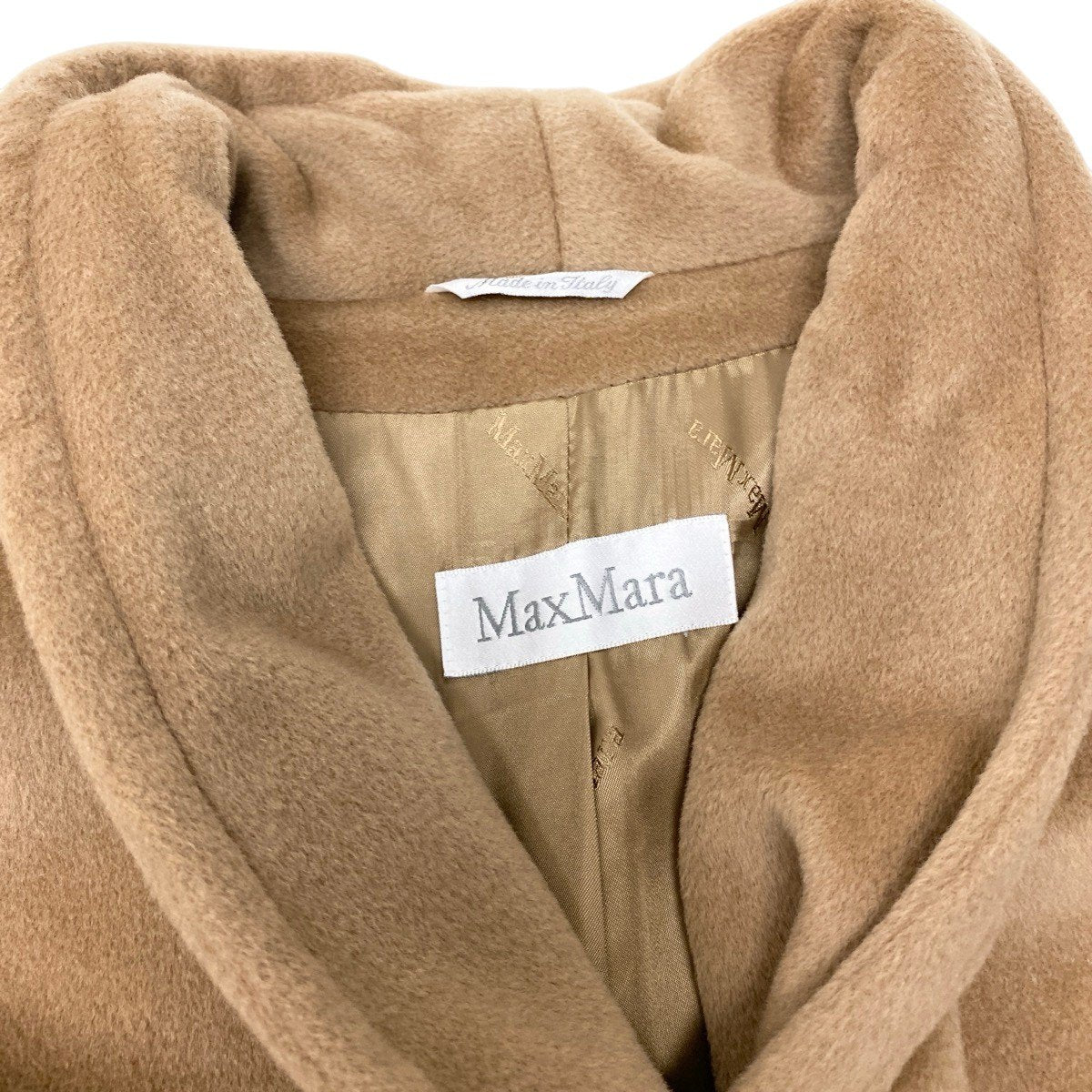 82f17 MaxMara マックスマーラ Aライン ロングコート ウールカシミヤコート アウター 38サイズ ベージュ レディース 女性用u02t