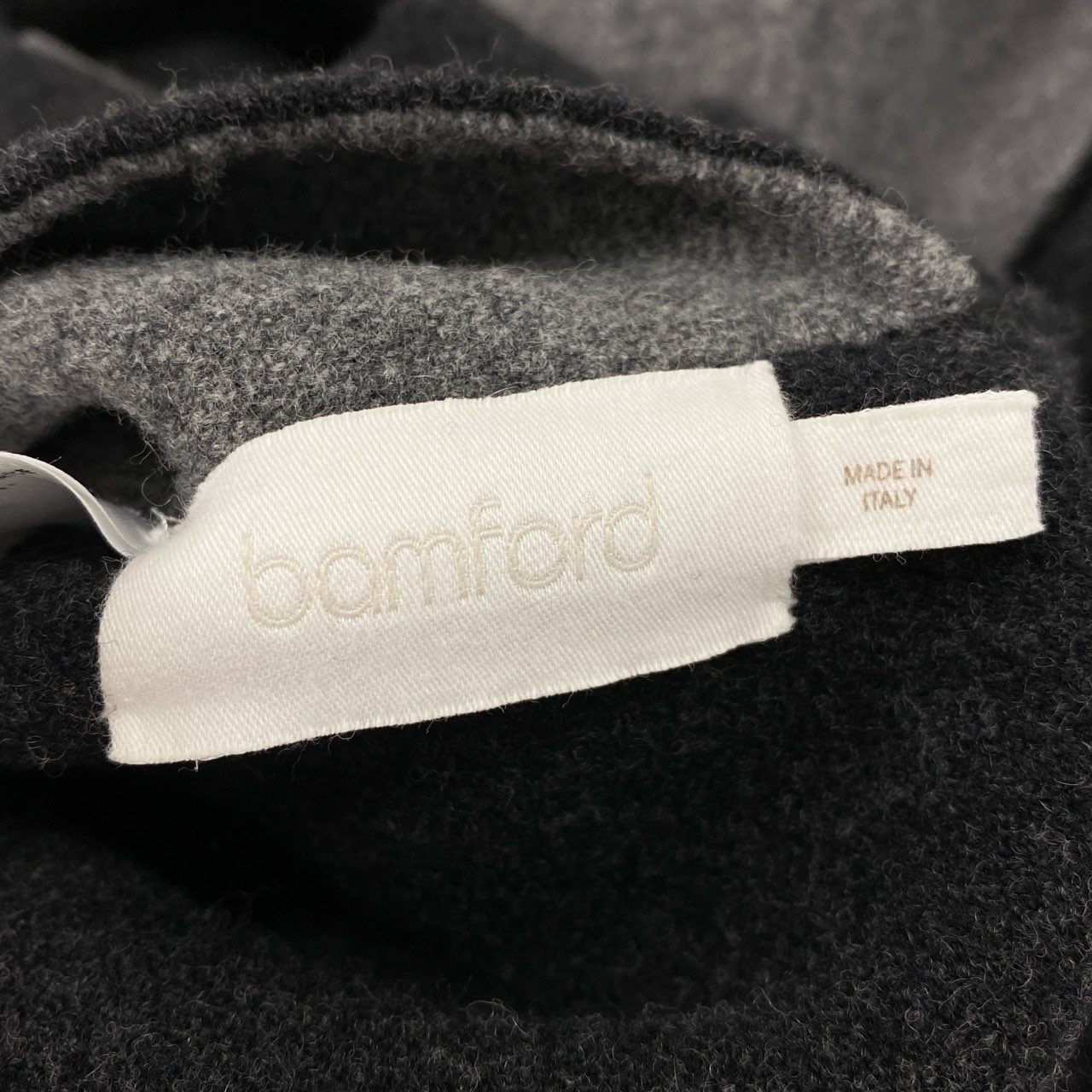 14L1 【美品】bamford バンフォード ウールロングコート リバーシブルコート フーデットコート アウター イタリア製 Mサイズ相当 グレー レディースu02t