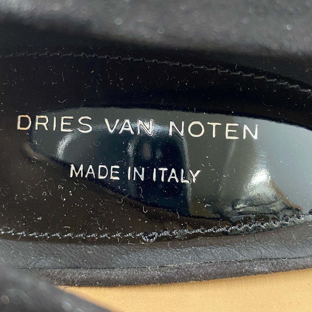 3f24 【美品】 DRIES VAN NOTEN ドリスヴァンノッテン スエードレザー デザインヒールパンプス 35 1/2 ブラック シューズ イタリア製 箱付き