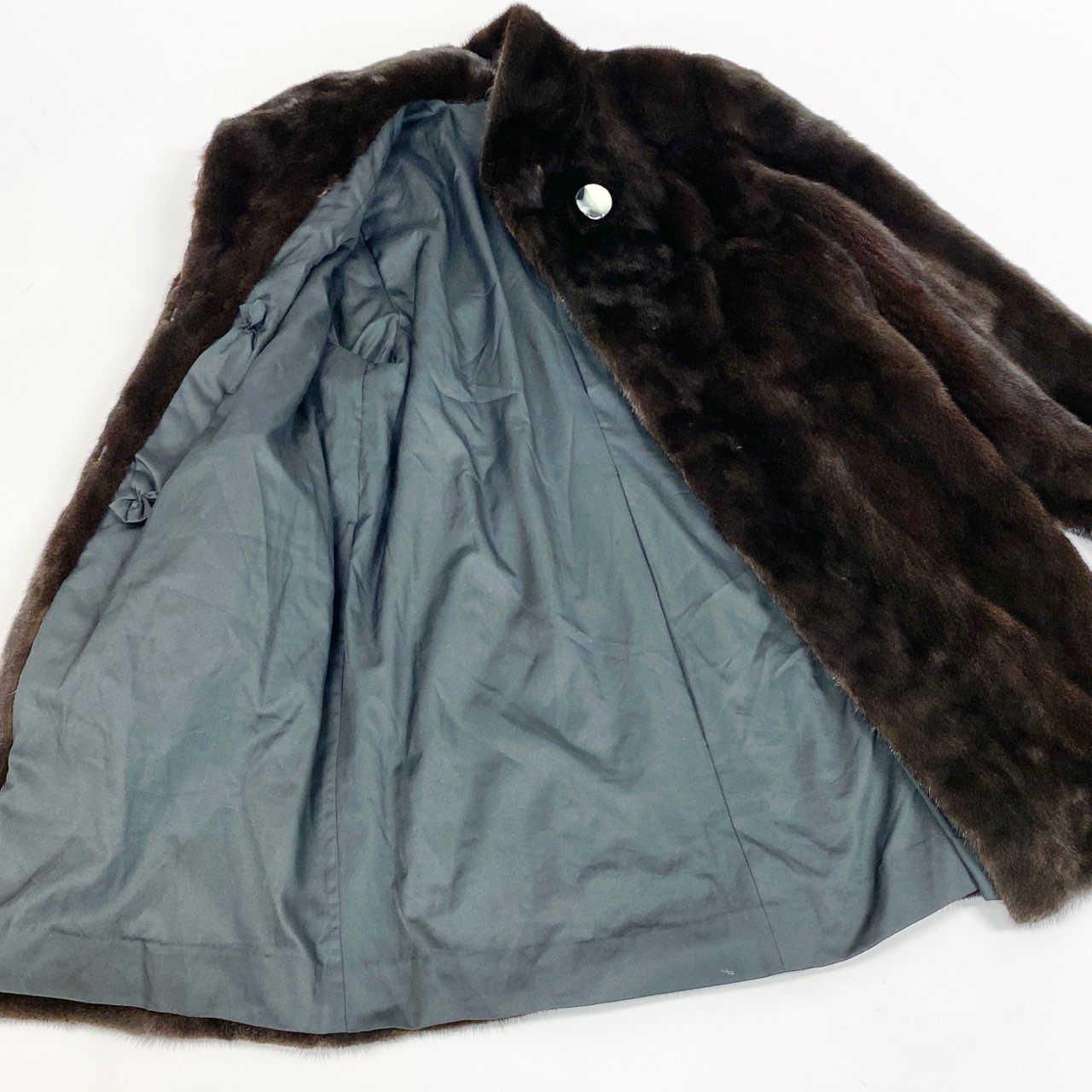 48a22 BLACKGLAMA ブラックグラマ マホガニーミンク ロングコート サイズF ダークブラウン 最高級本毛皮 Mink Fur Long Coatt18r