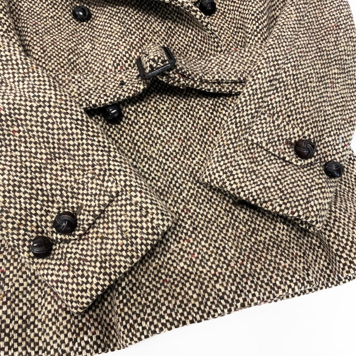 26e8 Max Mara マックスマーラ ダブルブレスト ツイードコート 中綿ジャケット ハーフコート サイズ42 ベージュ ブラウン系 レディース 女性用u02t