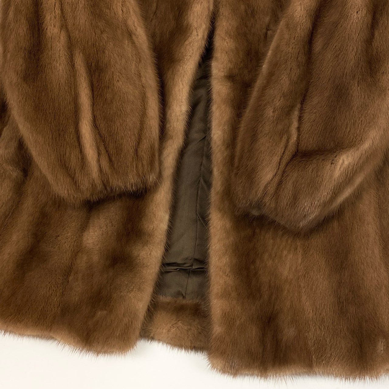 44L10 palody パステルミンク ファーコート サイズ9号 茶系 本毛皮 MINK FUR 毛質◎ 毛並み◎t18r