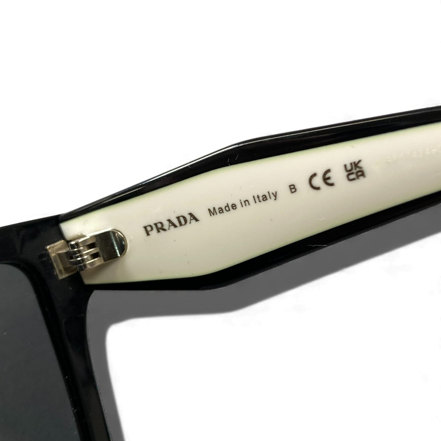l14 PRADA プラダ ウェリントン サングラス SPR24Z-F 57□14 ブラック ホワイト メガネ 眼鏡 アイウェア ケース付きt18r