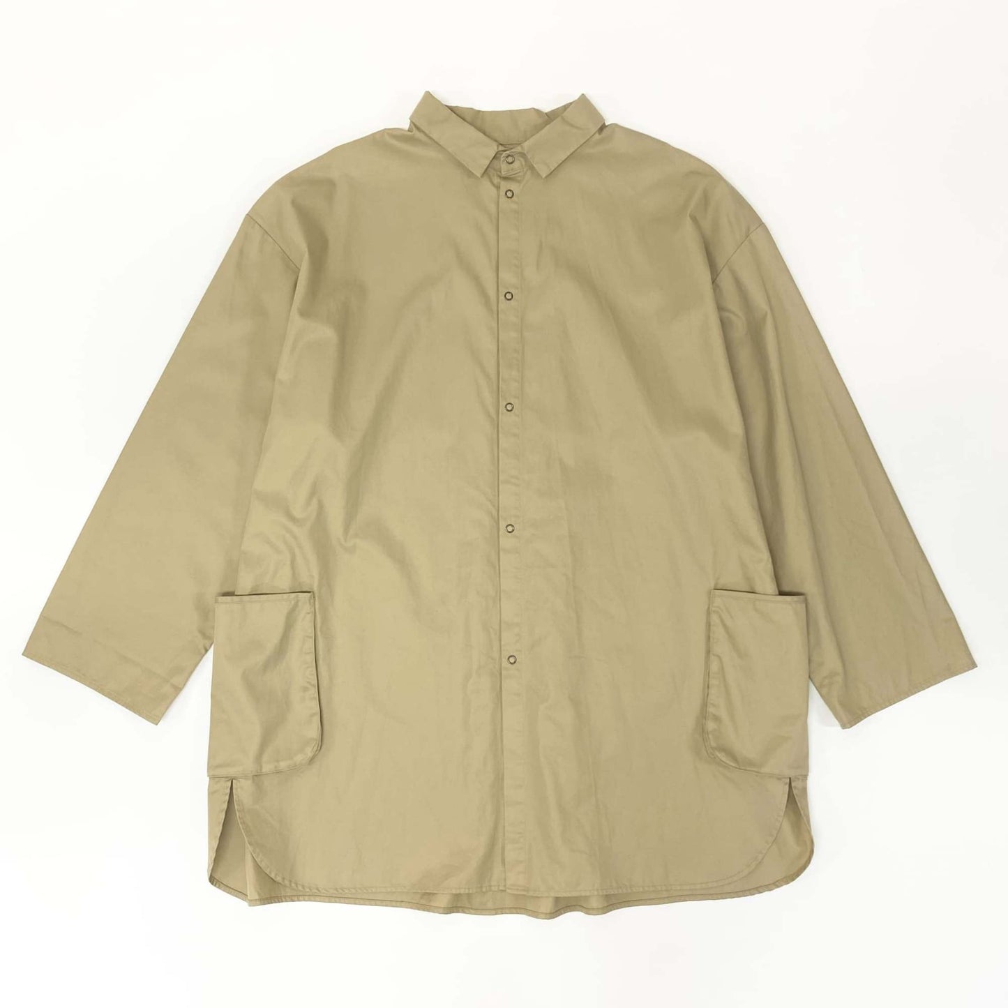 7L22 【美品】Porter Classic ポータークラシック シャツジャケット ロングシャツ コットンシャツ トップス 日本製 4サイズ ベージュ コットン100％ メンズo07t