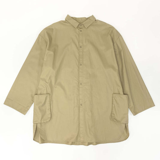 7L22 【美品】Porter Classic ポータークラシック シャツジャケット ロングシャツ コットンシャツ トップス 日本製 4サイズ ベージュ コットン100％ メンズo07t