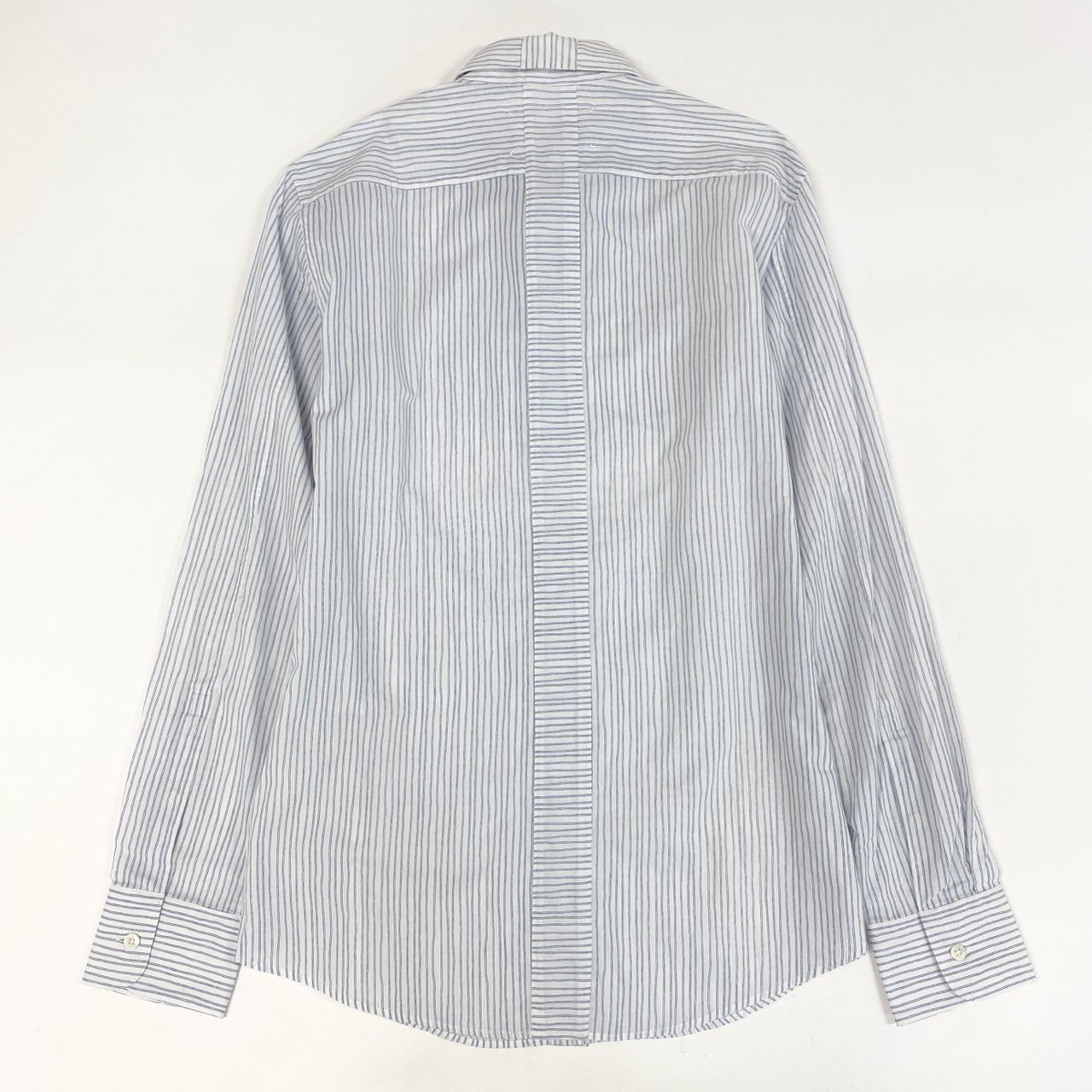 84i10《未使用保管品》 タグ付 Maison Margiela メゾンマルジェラ ストライプ 長袖シャツ ロングスリーブ S50DL0195 46 ホワイト ブルー コットン メンズk02i