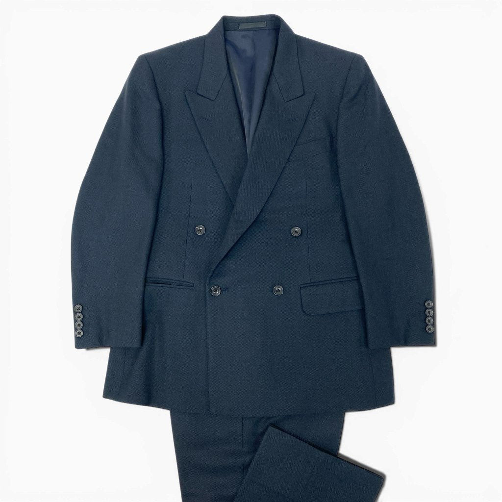 54l28 BURBERRYS バーバリーズ スーツセットアップ テーラードジャケット スラックスパンツ 94-84-165 AB4 ネイビー ウール100％ メンズ 男性用o07t