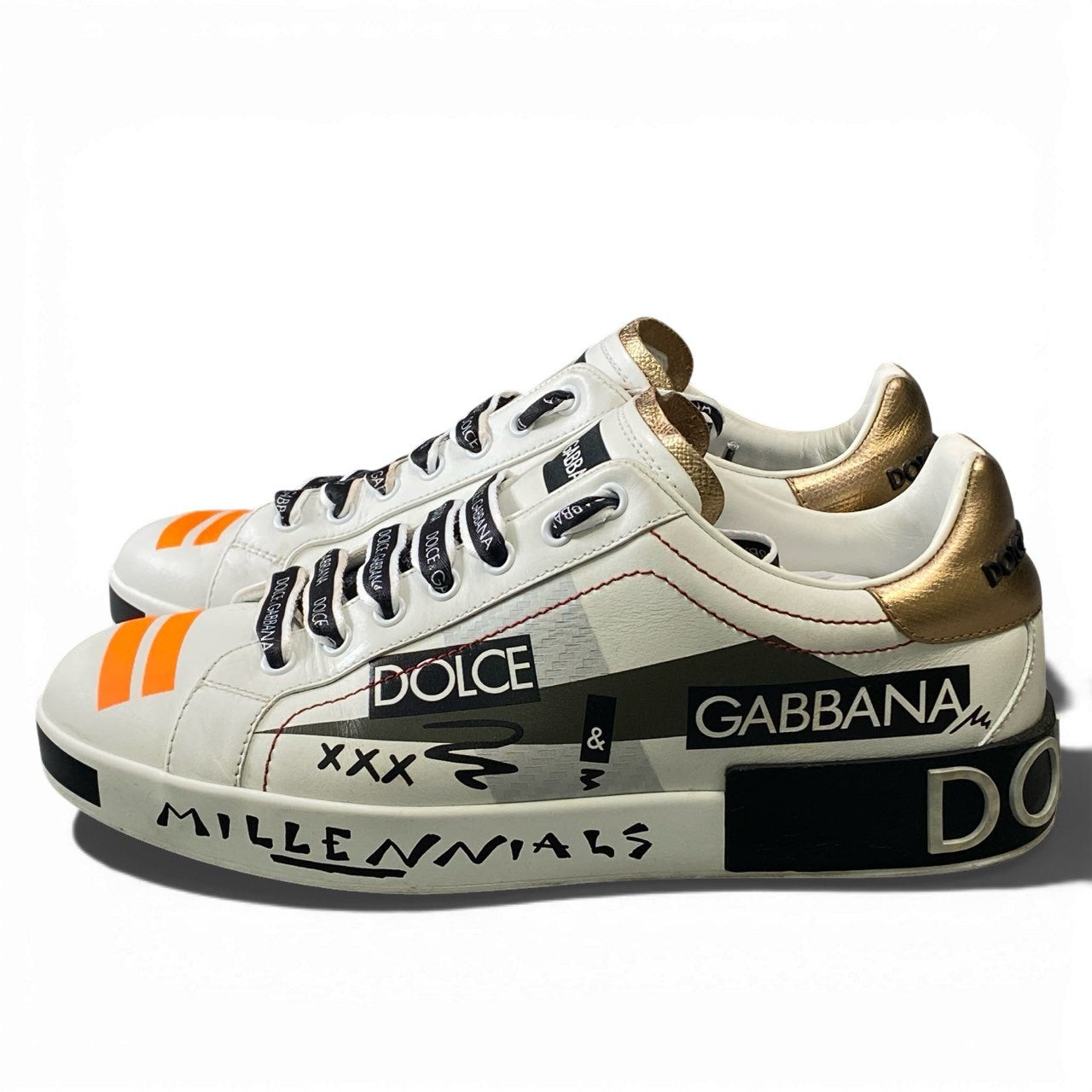 2a5 DOLCE&GABBANA ドルチェアンドガッパーナ ミレニアムズトレーナー ローカットスニーカー レースアップシューズ スニーカー CS 1587 7 1/2サイズ マルチカラー レザー メンズk02i