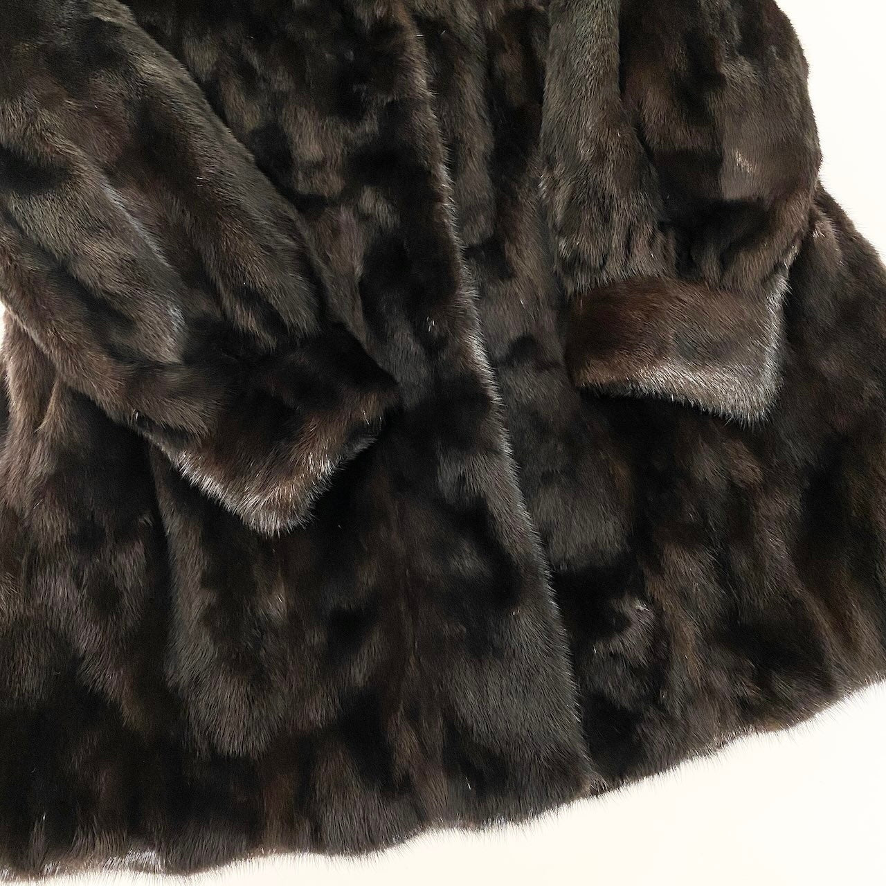 47c18 SAGA MINK サガミンク 金サガ ダークミンク ファーコート サイズF ダークブラウン 最高級本毛皮 Mink Fur Coat 毛質◎t18r