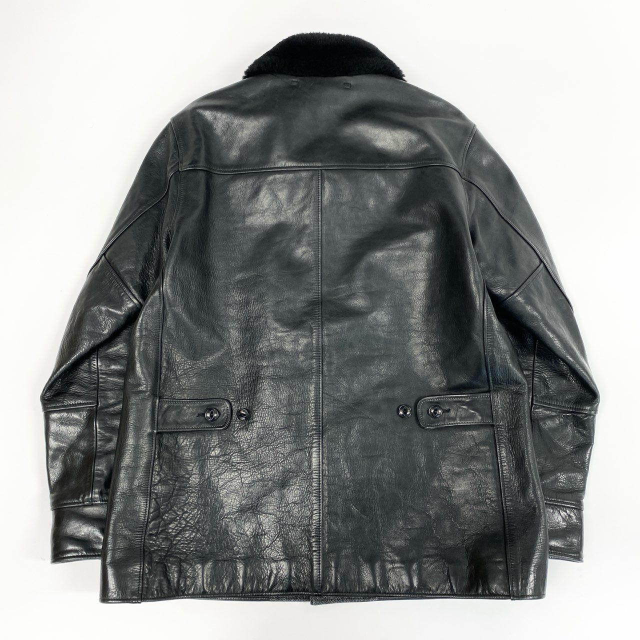 34j27 NEIGHBORHOOD ネイバーフッド レザージャケット フライトジャケット HUDSON / Hl-JKT 襟ボア 馬革 羊革 Leather 142CCNH-JKM01 L ブラックo07t