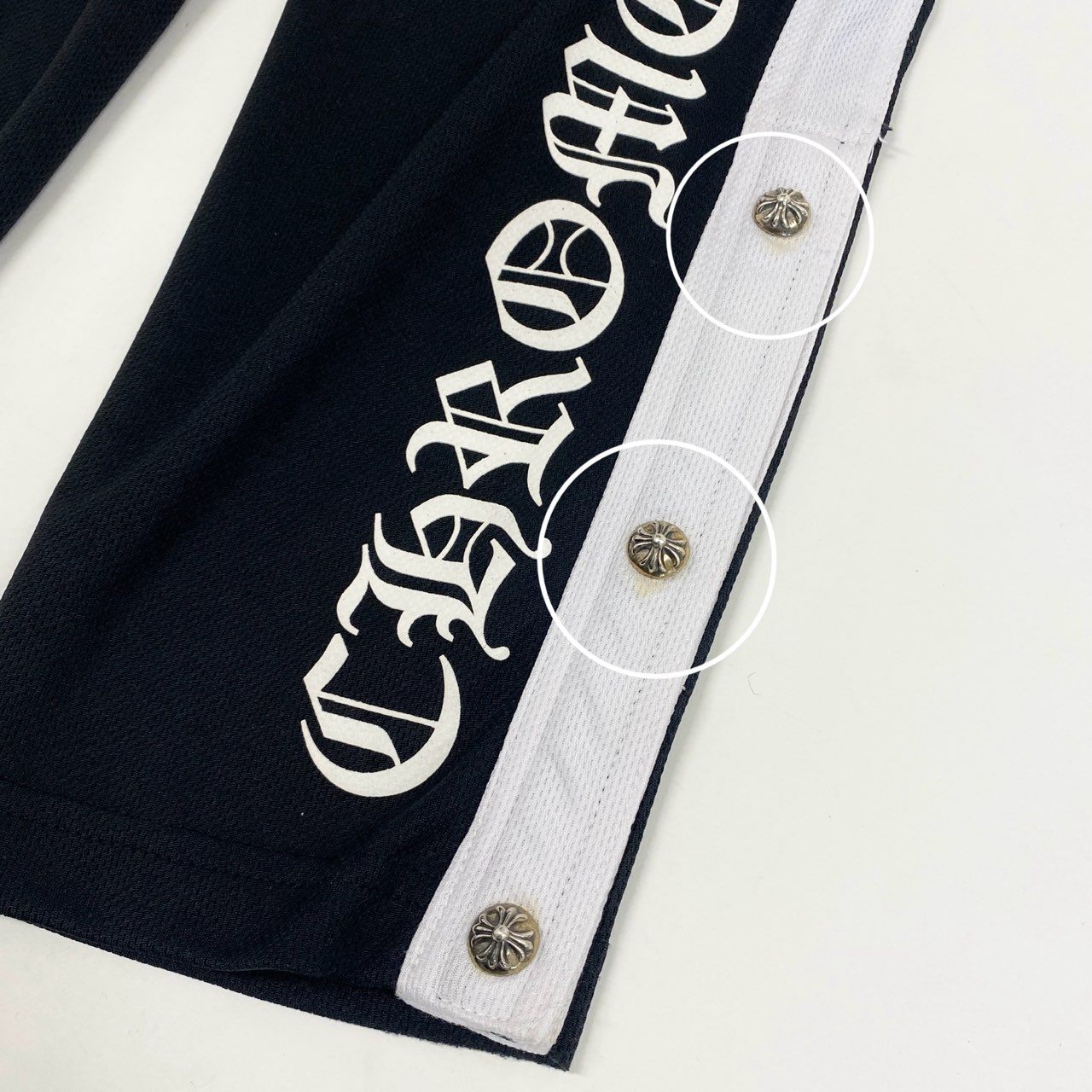 1L13 CHROME HEARTS クロムハーツ メッシュジャージパーカー トラックパンツ セットアップ サイドプリント サイズM クロスボールボタン ボロチップ メンズ