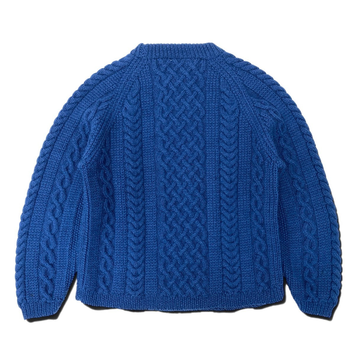 30f22 INVERALLAN インバーランド ケーブルニットトップ セーター サイズ ブルー Pure New Wool HAND KNITTERS LIMITEDt18r