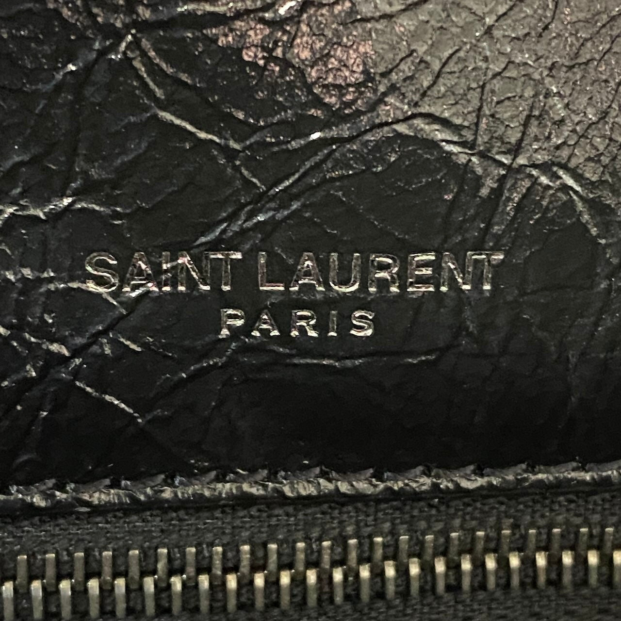 YVES SAINT LAURENT イヴサンローラン YSL Niki ニキ チェーンショルダー 2way バッグ ブラック シルバー レザー レディースta1