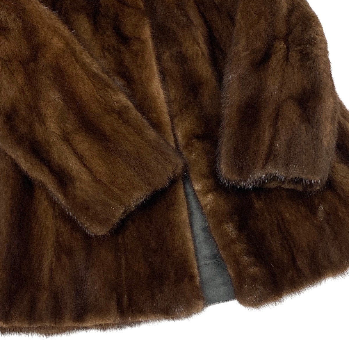32f15 毛皮コート ミンクファー デミバフミンク 最高級毛皮 MINK FUR サイズFREE ブラウン系 レディースu02t