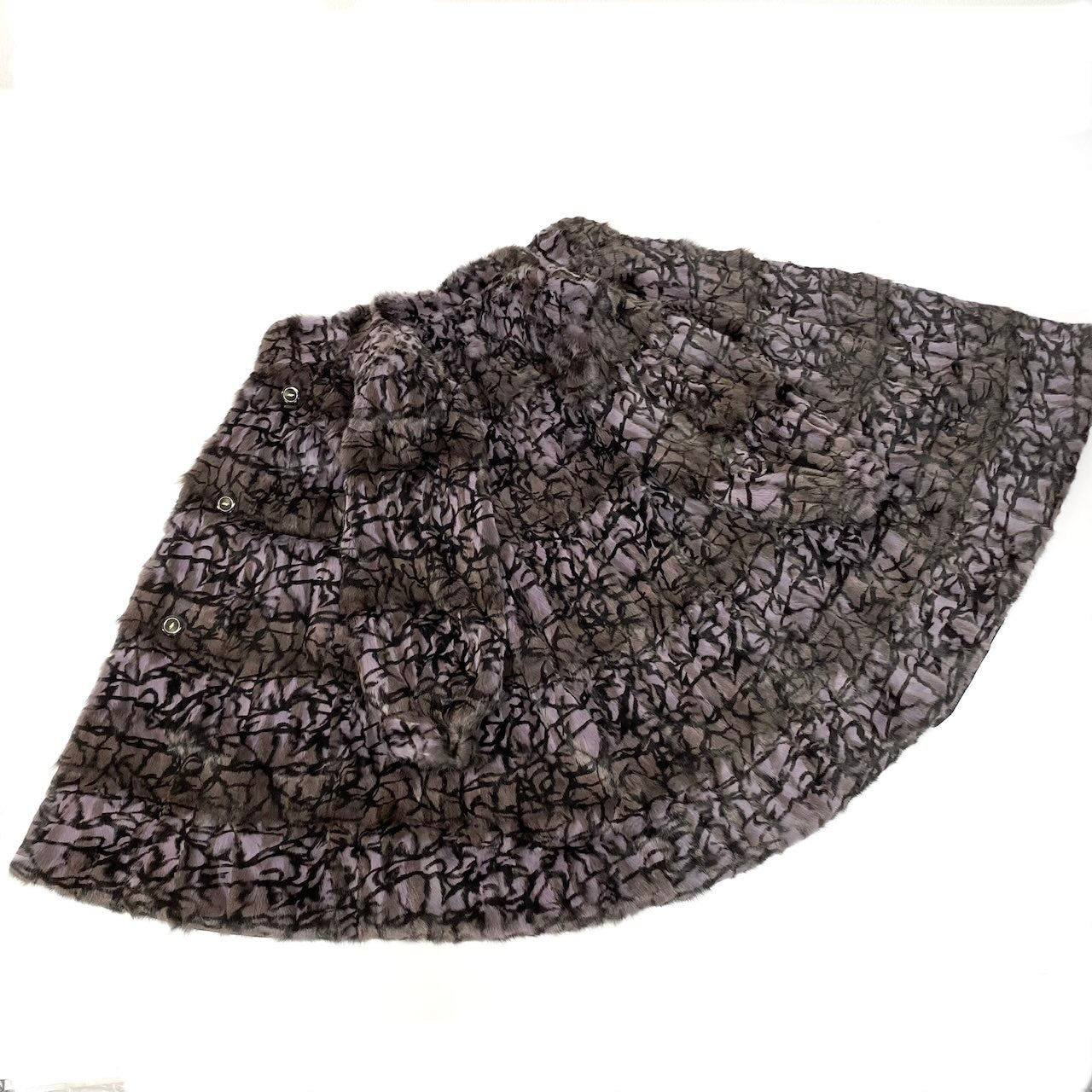 79c26 VALENTINO FUR ヴァレンティノ ファー ダイドリス リバーシブル ロングコート 毛皮コート パープル リスファー レディースu02t