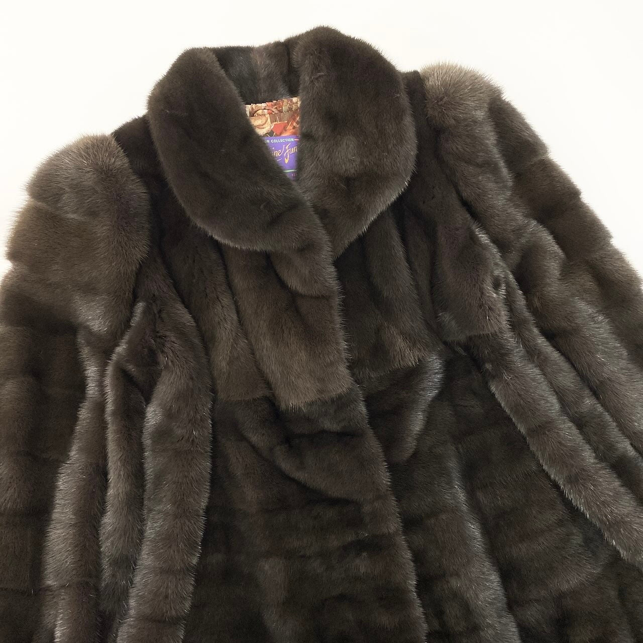 14d13 Genuine Fur SAGA MINK サガミンク 金サガ ミンクファー ロングコート サイズF ブラウングレー 最高級本毛皮 Mink Fur Long Coatt18r