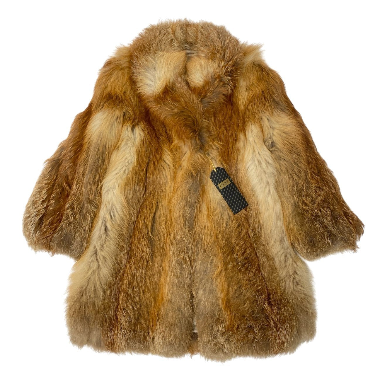 80a14 定価148万 レッドフォックス ロングコート サイズ9 茶系 本毛皮 Red Fox Fur Long Coat タグ付t18r