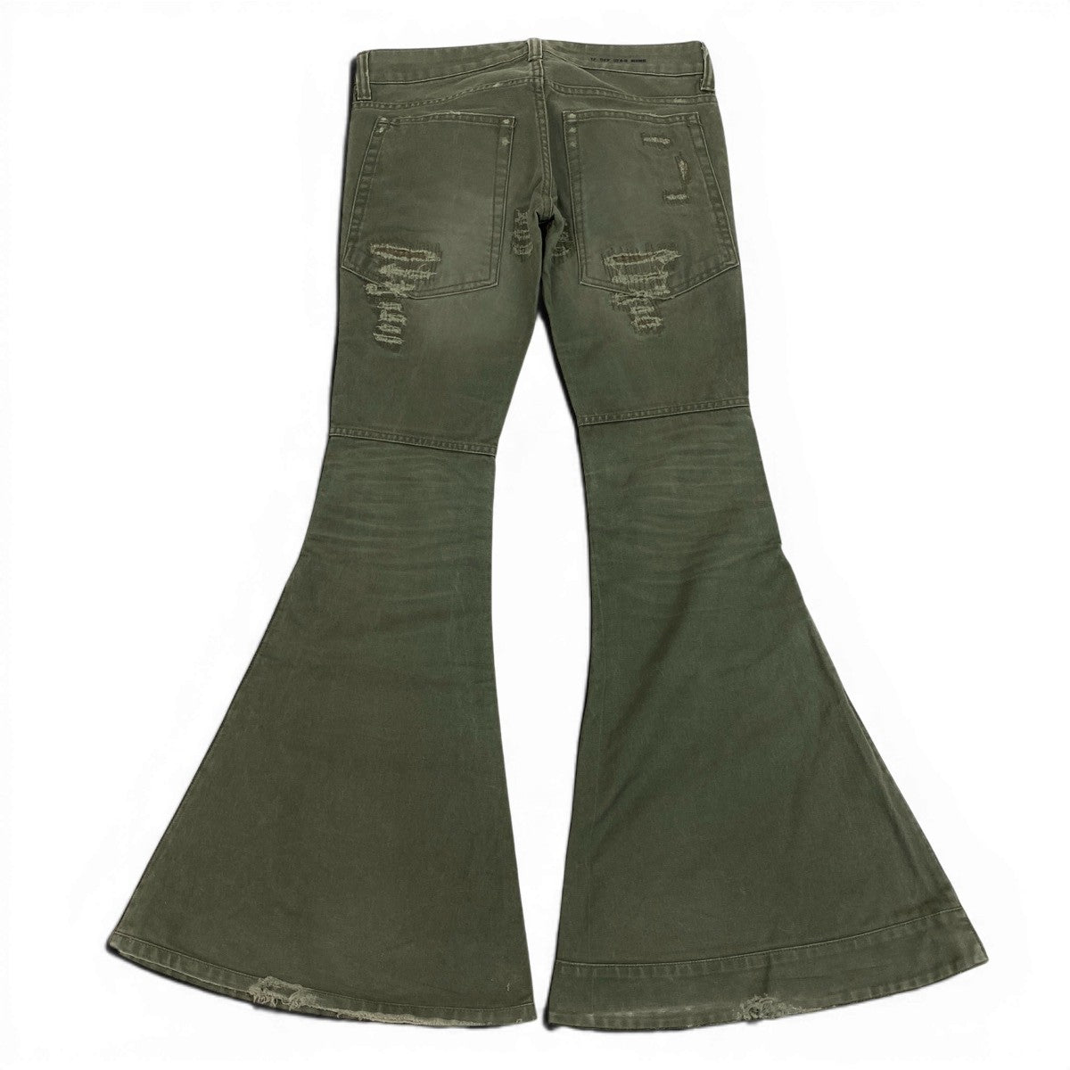 Ag23 IF SIX WAS NINE イフシックスワズナイン クラッシュダメージ加工 フレア ジップスリットパンツ Distressed Flared Hem Zip Pants カーキt18r