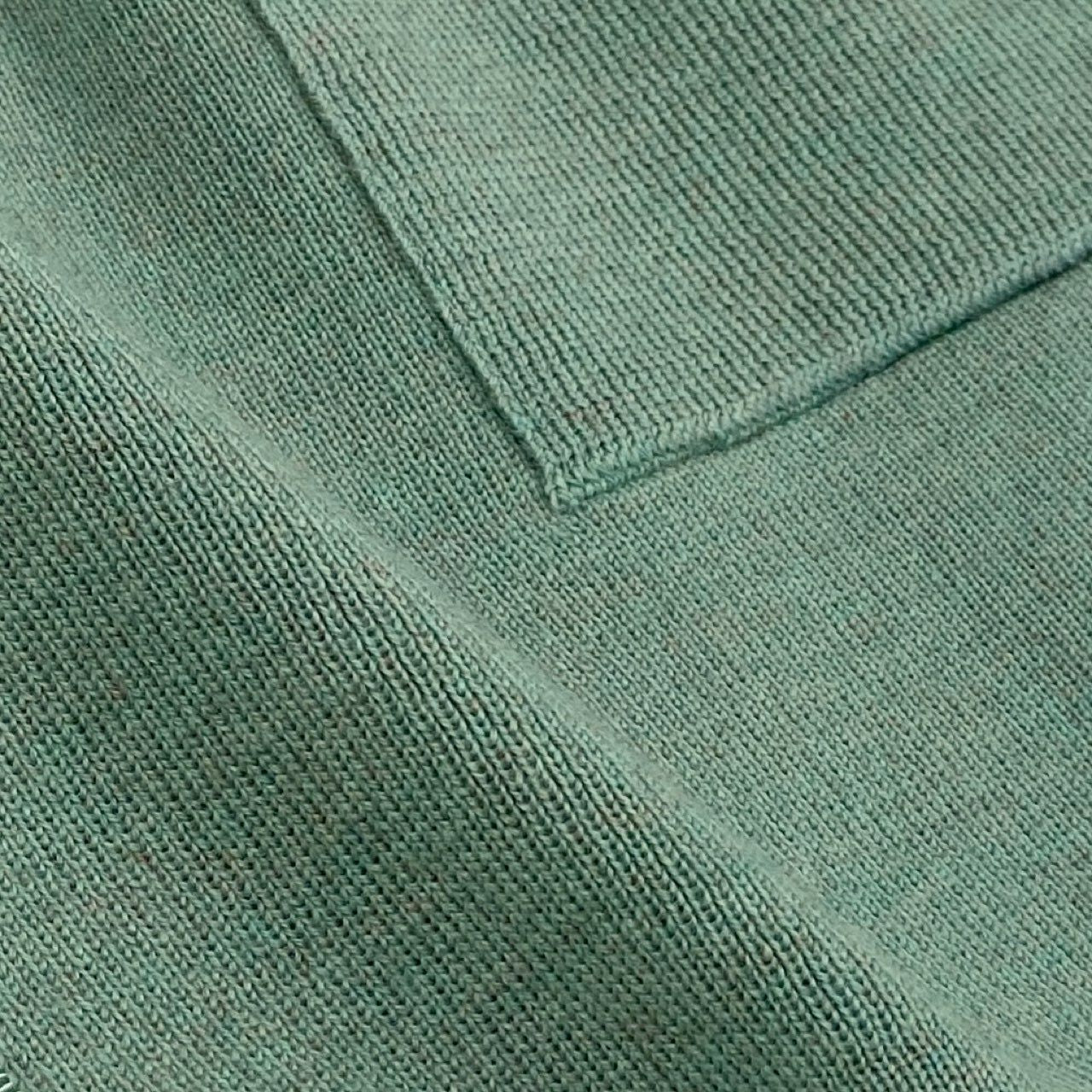 68d13 Salvatore Ferragamo サルヴァトーレフェラガモ アンサンブルニット ツインニット ロングニットジャケット カーディガン ニットポロシャツ M / L グリーン系 ウール100％ レディース 女性用o07t