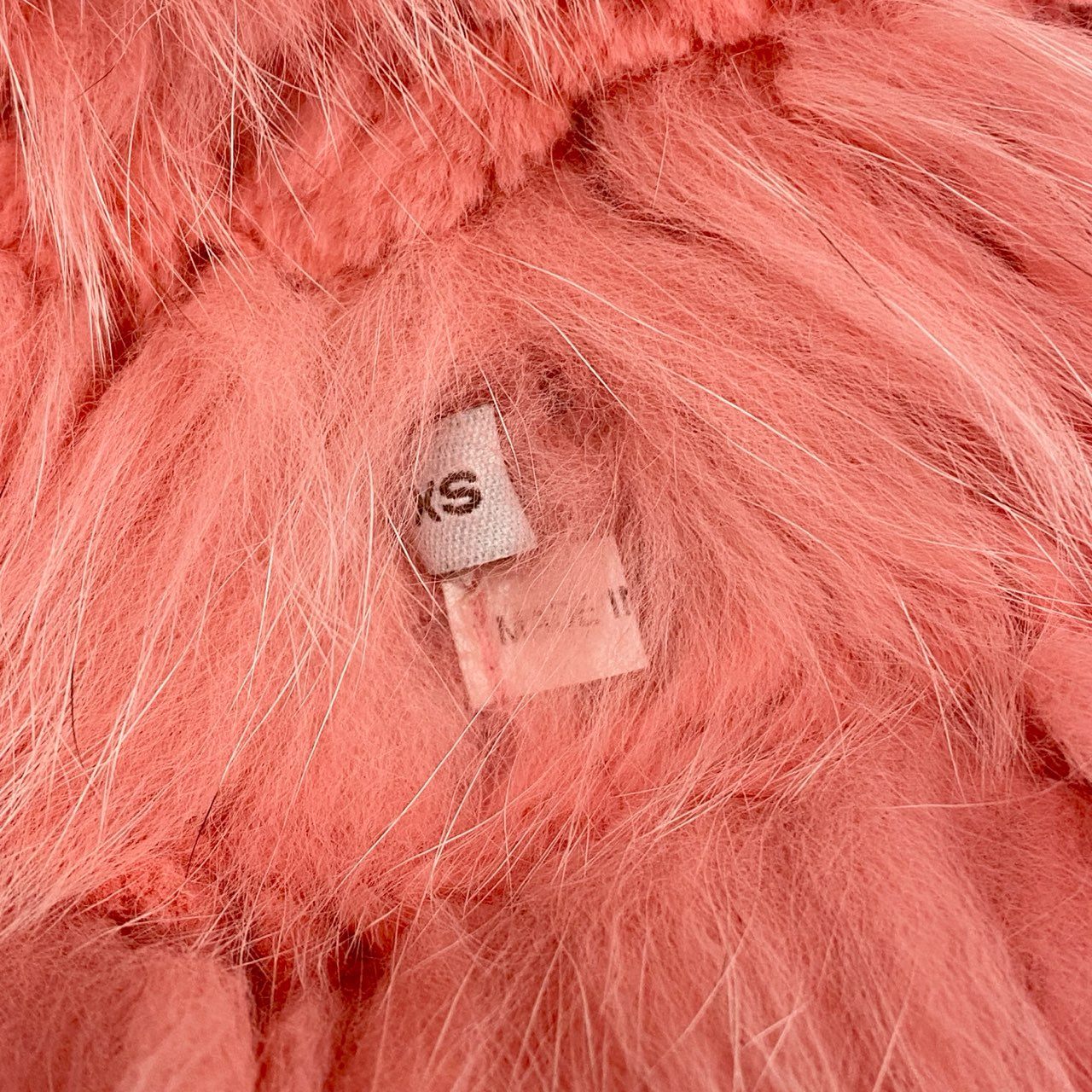 27k14《超希少》 染めフォックスファー 超ロングコート 102cm ピンク 最高級本毛皮 FOX FUR リアルファーt18r