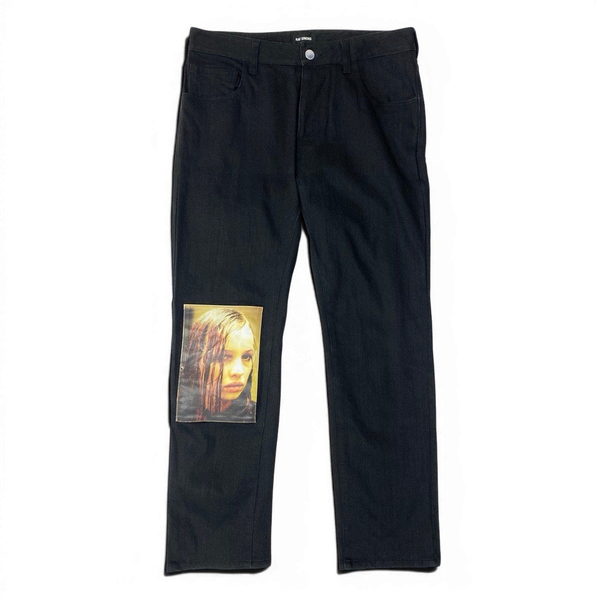 83e13 RAF SIMONS ラフシモンズ クリスチーネ・F ストレートパンツ コットンパンツ イタリア製 32サイズ ブラック メンズ 男性用k02i