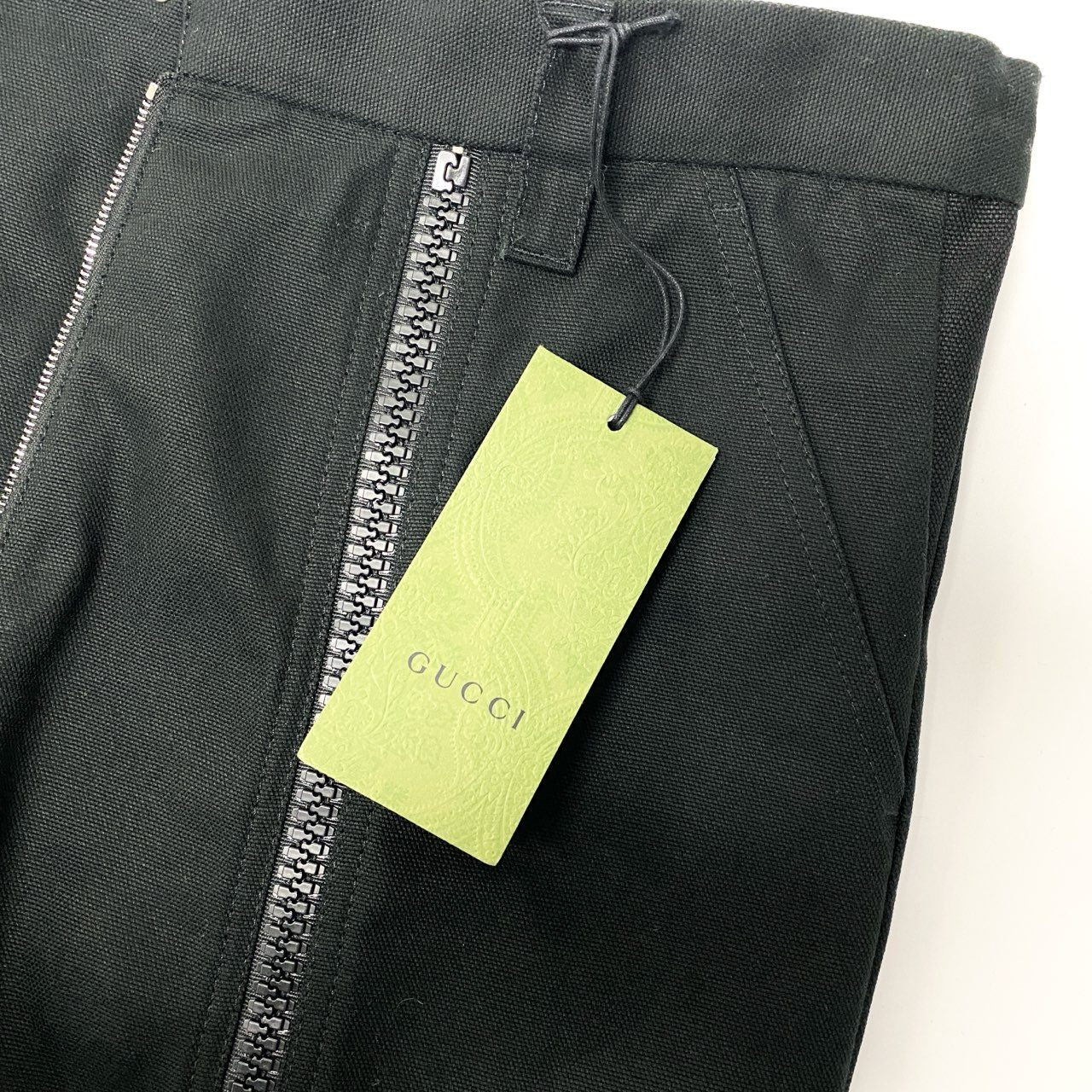 Ic5 【新品保管品】GUCCI グッチ センタージップパンツ コットンパンツ ボトムス 42サイズ ブラック コットン100％ レディース 女性用o07t