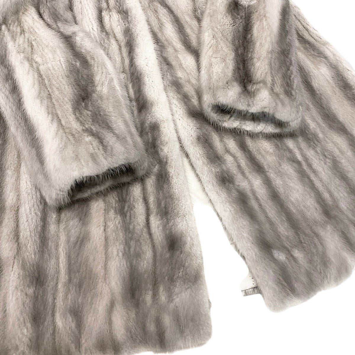 2h8 サファイアミンク 超ロングコート 丈112cm サイズF シルバーグレー 本毛皮 Sapphire Mink Fur Long Coatt18r