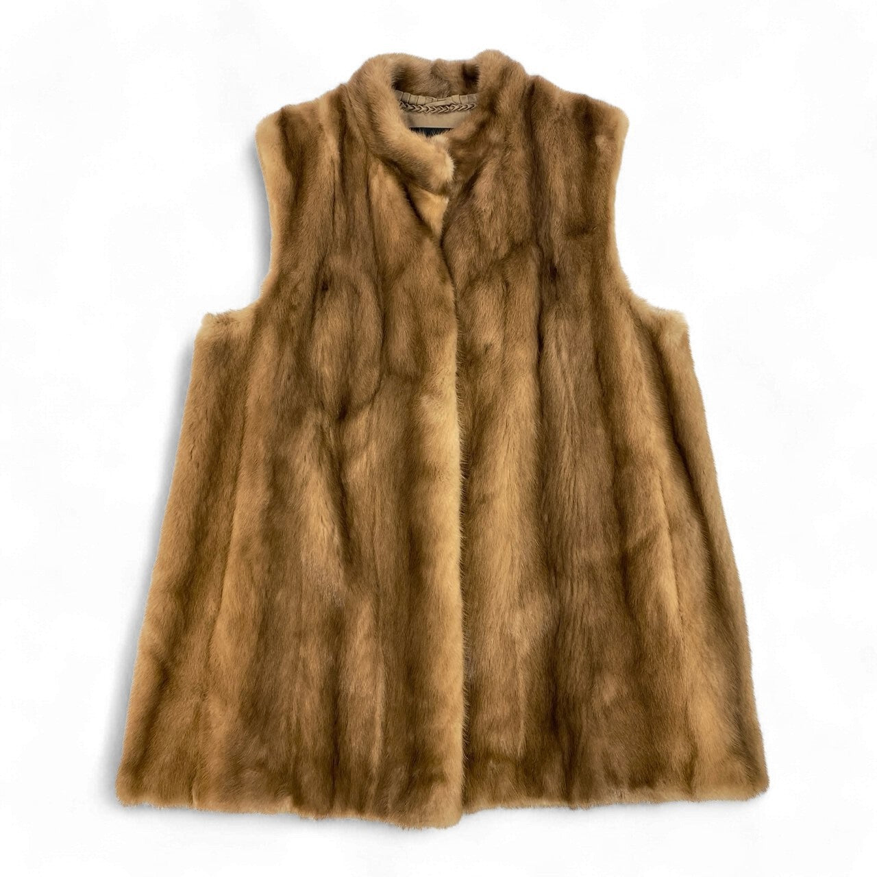 7k14 Taiyo Mink AOYAMA TOKYO タイヨーミンク アオヤマトーキョー 毛皮ベスト ファーベスト ミンクファー ノースリーブジャケット パステルミンク 11サイズ ベージュ レディースu02t