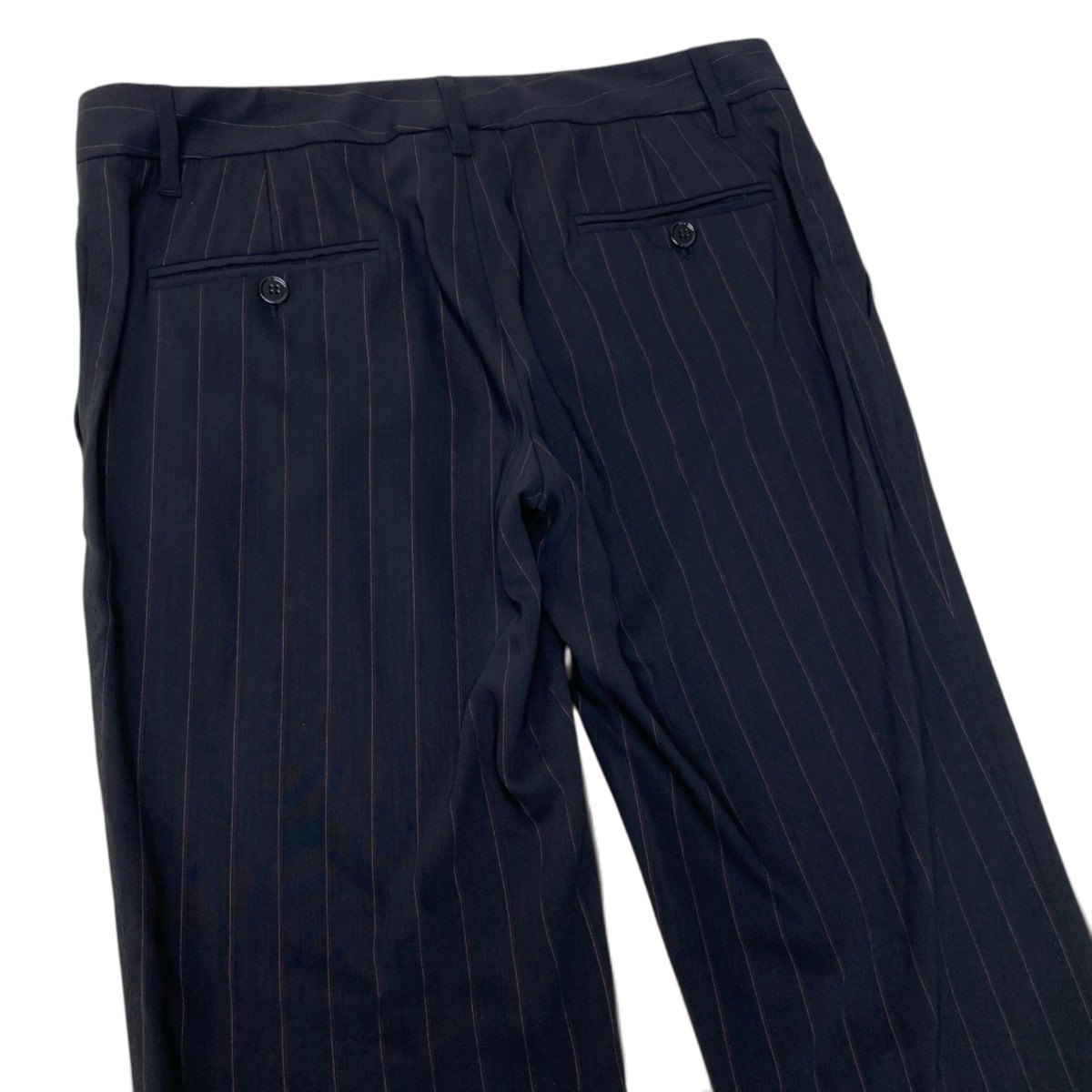 40i28 DOLCE&GABBANA ドルチェアンドガッパーナ スーツセットアップ テーラードジャケット スラックス ストライプ 42サイズ ブラック レディース 女性用u02t