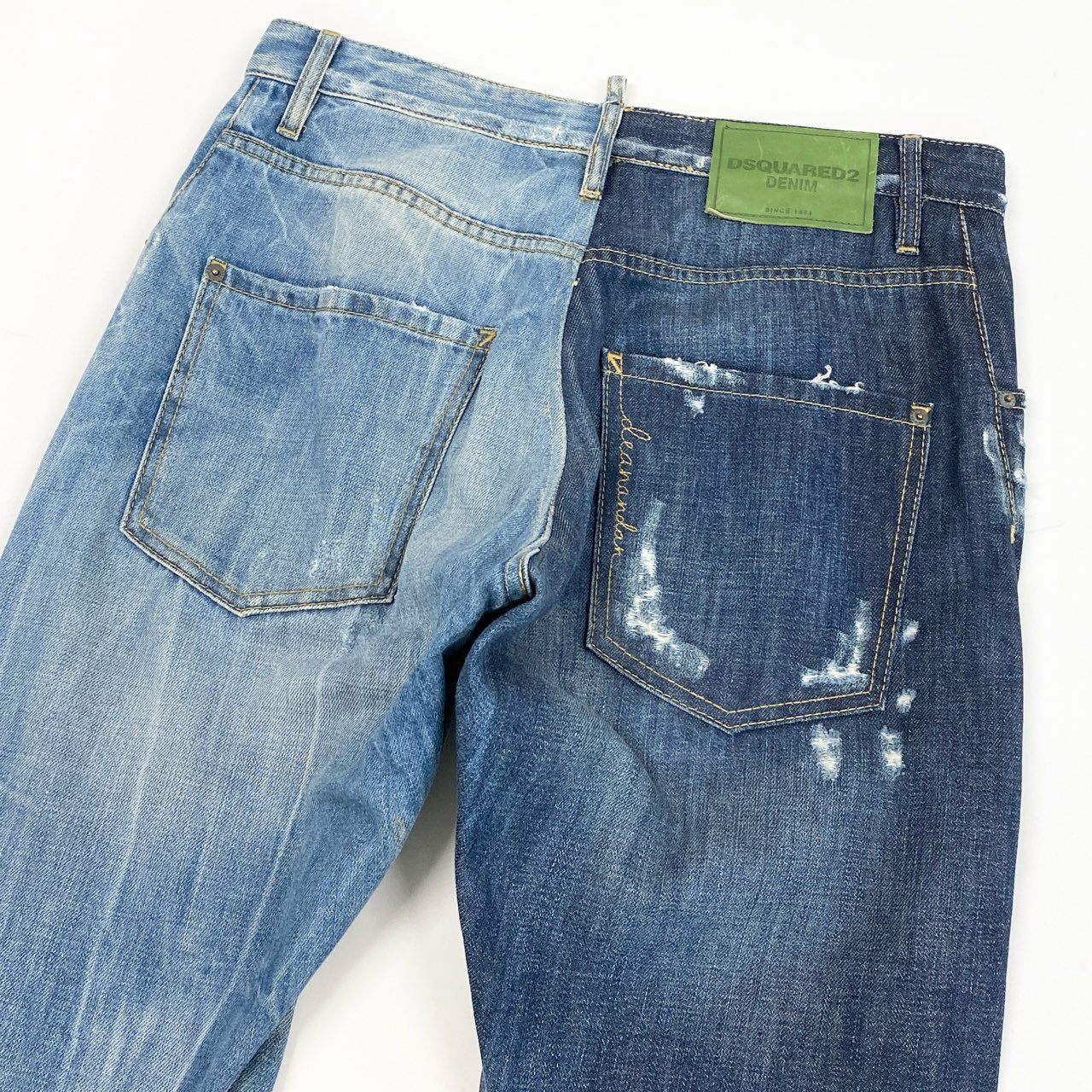 49L9 DSQUARED2 ディースクエアード Classic Kenny Jean デニムジーンズ ダメージ リペア加工 S74LA0893 S30281 48サイズ インディゴ メンズo07t