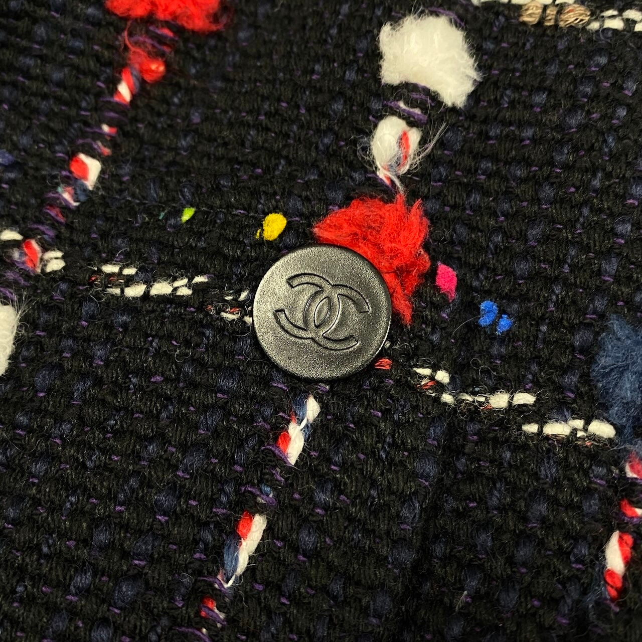 Cd2 《極美品》 CHANEL シャネル CCボタン ツイード ステンカラーコート CC Tweed Soutien Collar Coat P42157 サイズ36 ネイビー フランス製t18r