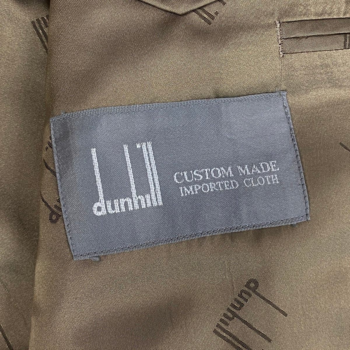 78f2 dunhill ダンヒル CUSTOM MADE ダブルブレスト テーラードジャケット ピークドラペル チェック柄 グレー系 メンズ 紳士服o07t