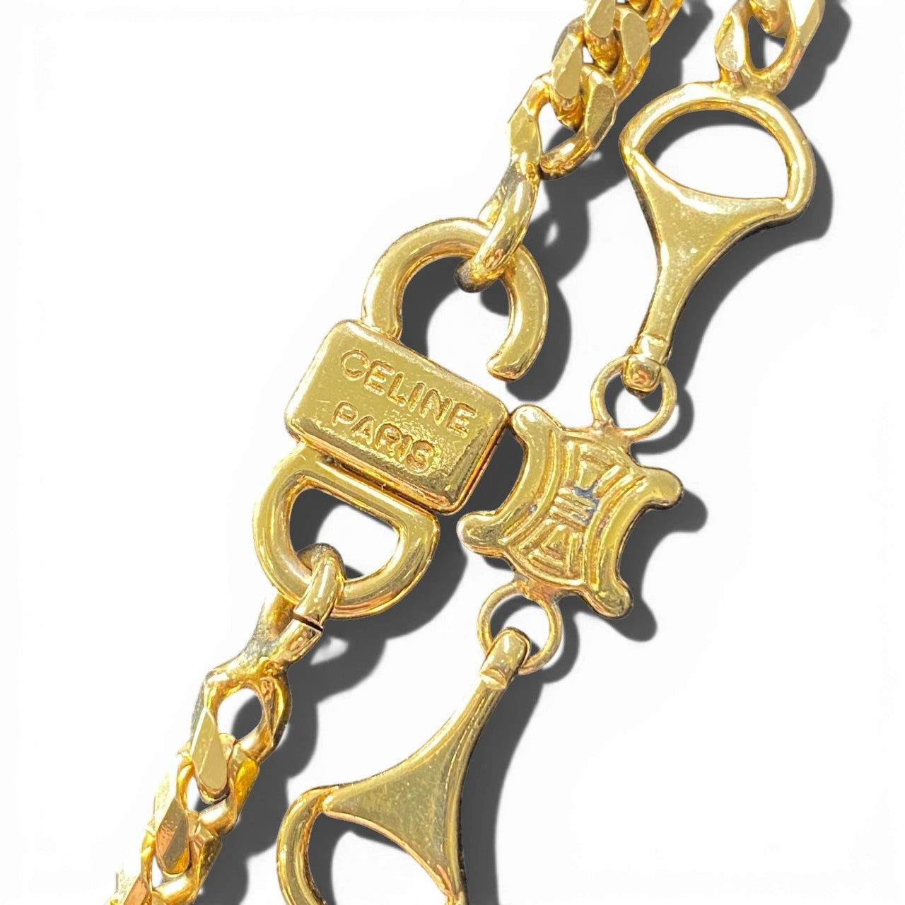 b2 〇 CELINE セリーヌ トリオンフ 喜平 ゴールドチェーン ネックレス Gold Chain Necklace Triomphet18r