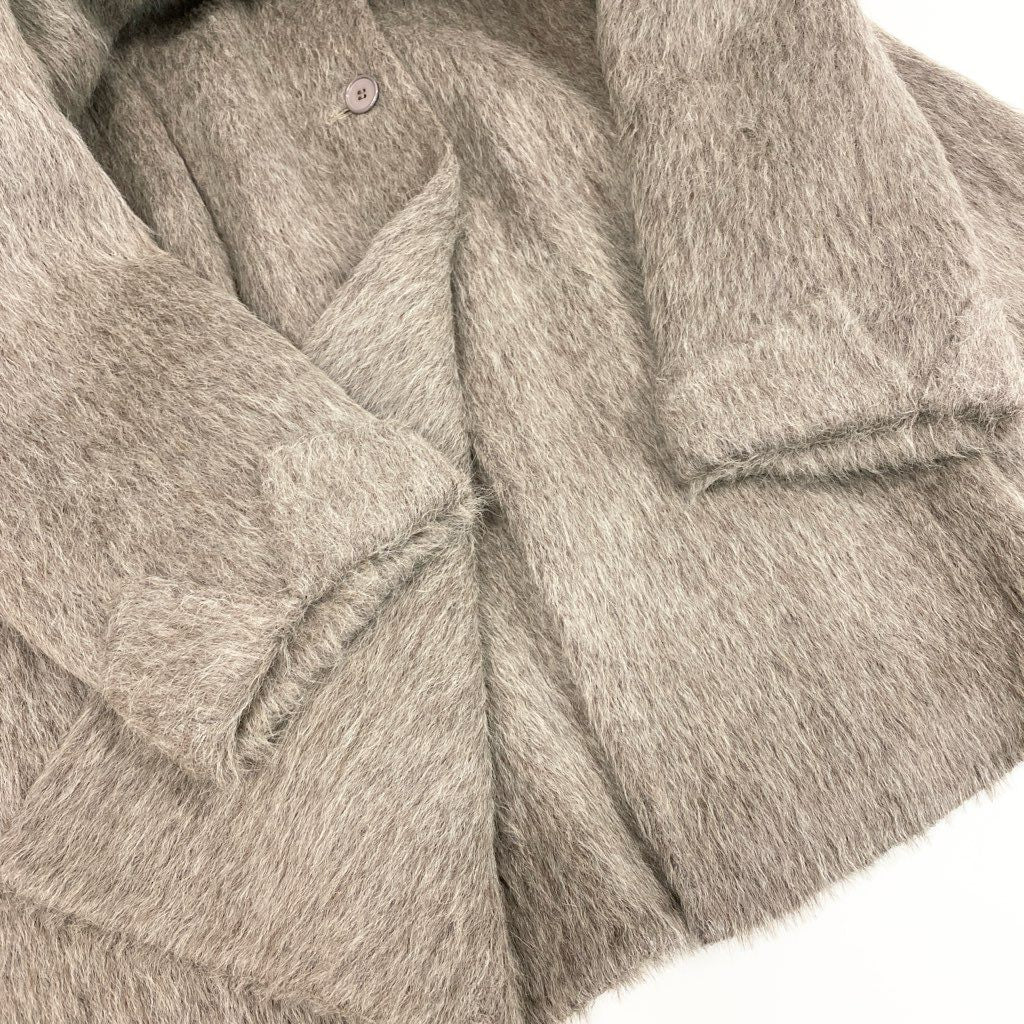 33l24 ALTUNA AGNONA アニオナ アルパカ ウール チェスターコート サイズ44 グレージュ イタリア製 アウター 女性服t18r