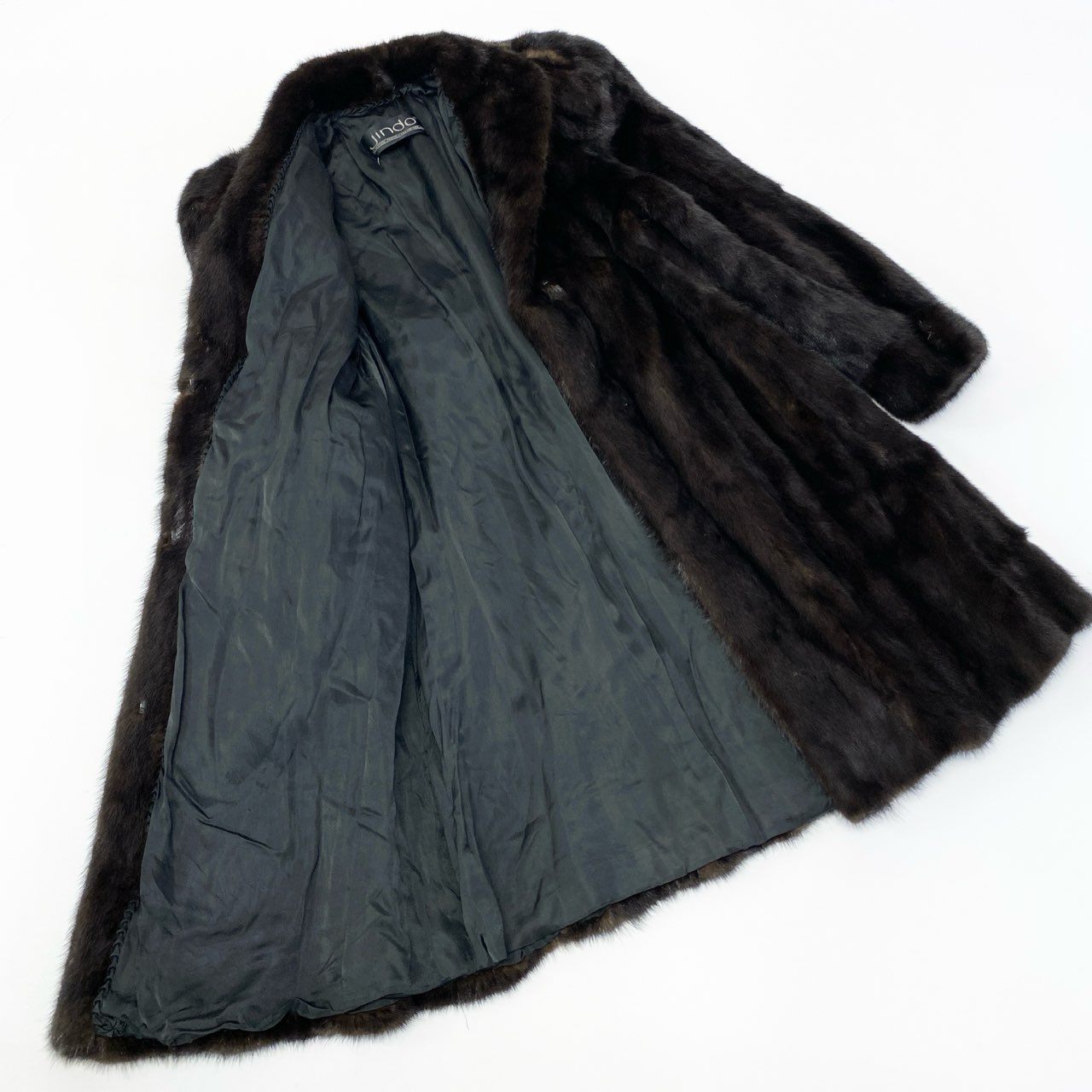 83a14 SAGA MINK サガミンク マホガニーミンク ミンクコート ロングコート 毛皮コート 12 ダークブラウン ミンクファー 毛並み綺麗t18r