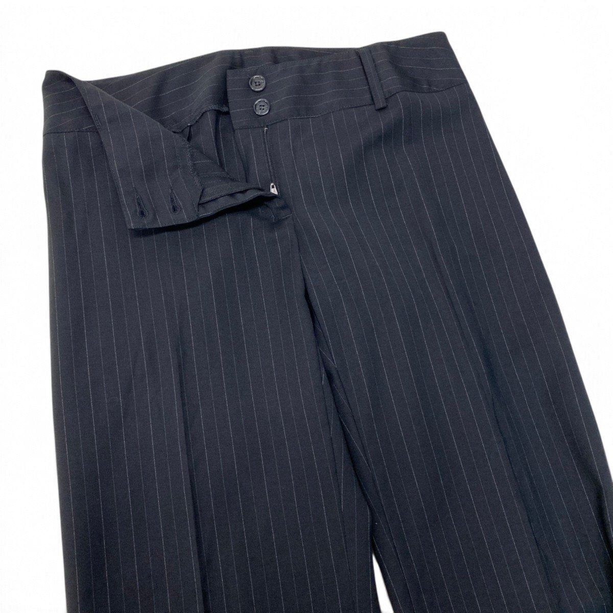 22i28 DOLCE&GABBANA ドルチェアンドガッパーナ スーツセットアップ テーラードジャケット スラックス ストライプ 40サイズ ブラック レディース 女性用u02t