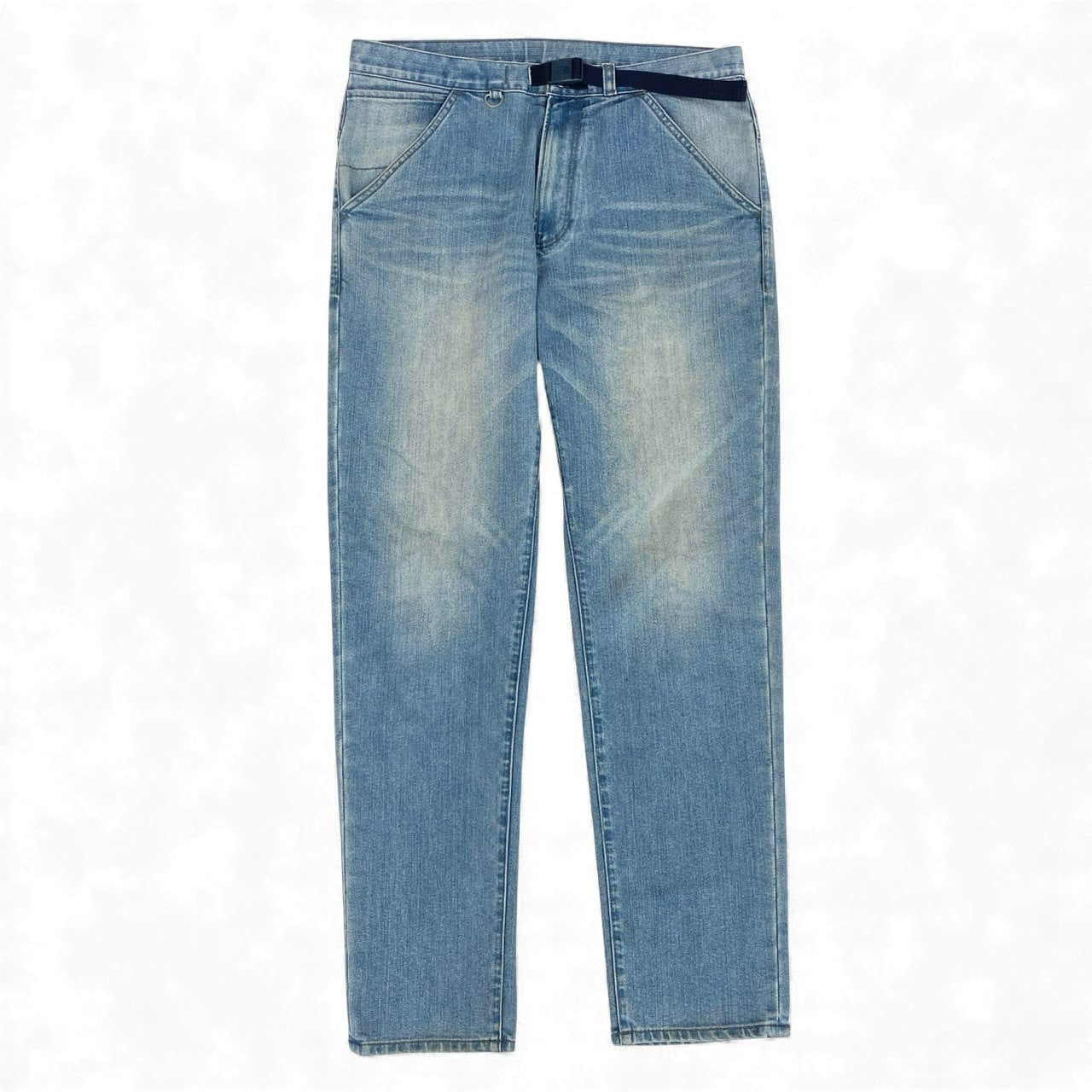 49L9 THE NORTH FACE ザノースフェイス パープルレーベル デニムパンツ ウェッビングベルトデニム ボトム NT5704N 32サイズ ブルー メンズo07t