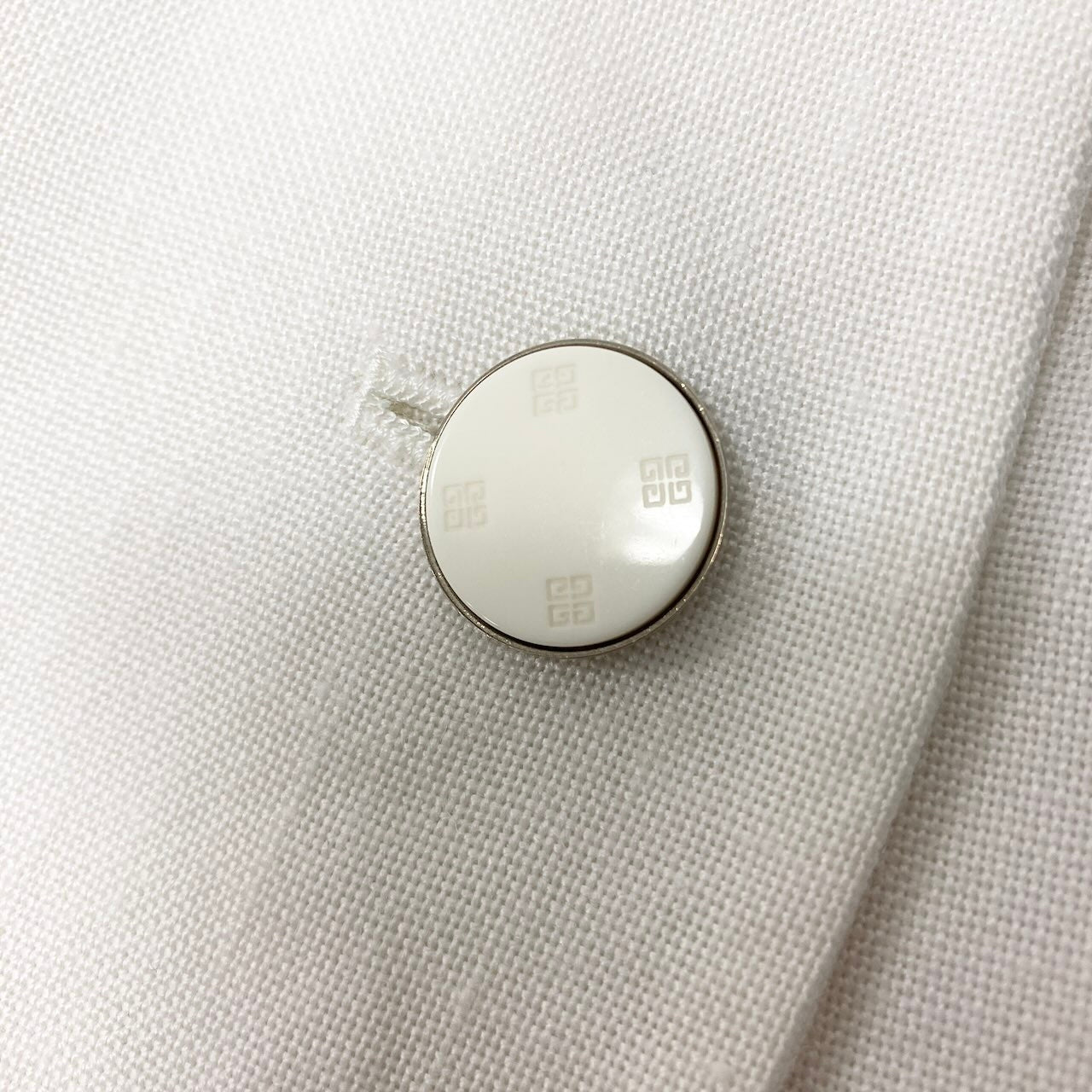 10c29 GLAMOUR GIVENCHY グラマー ジバンシー 半袖テーラードジャケット ブレザー アウター 44サイズ ホワイト レーヨン100％ レディース 女性用o07t