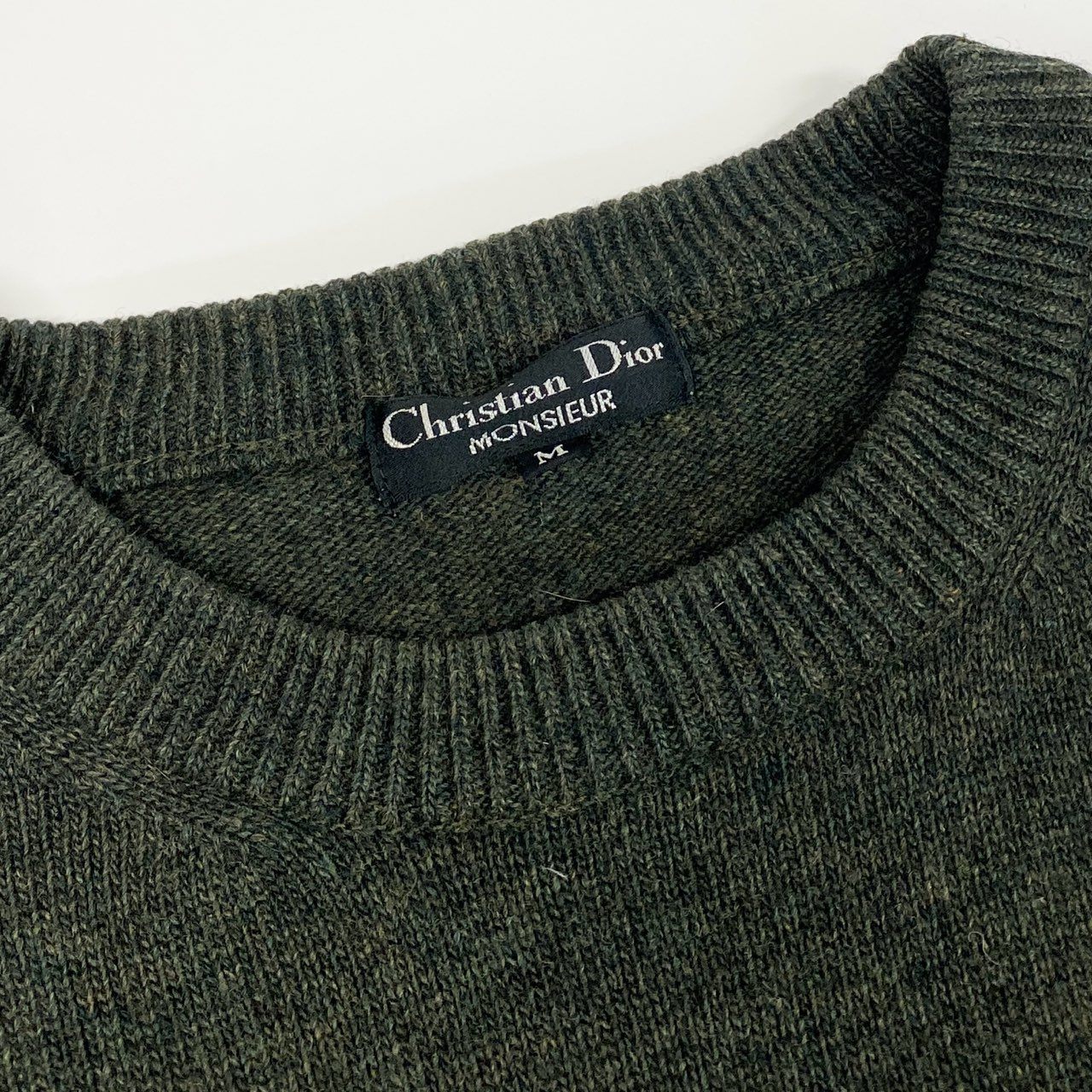 2L27 Vintage Christian Dior ヴィンテージ クリスチャンディオール One Point Logo NEP Knit Sweater ワンポイントロゴ ニットセーター M メンズ 男性用k02i