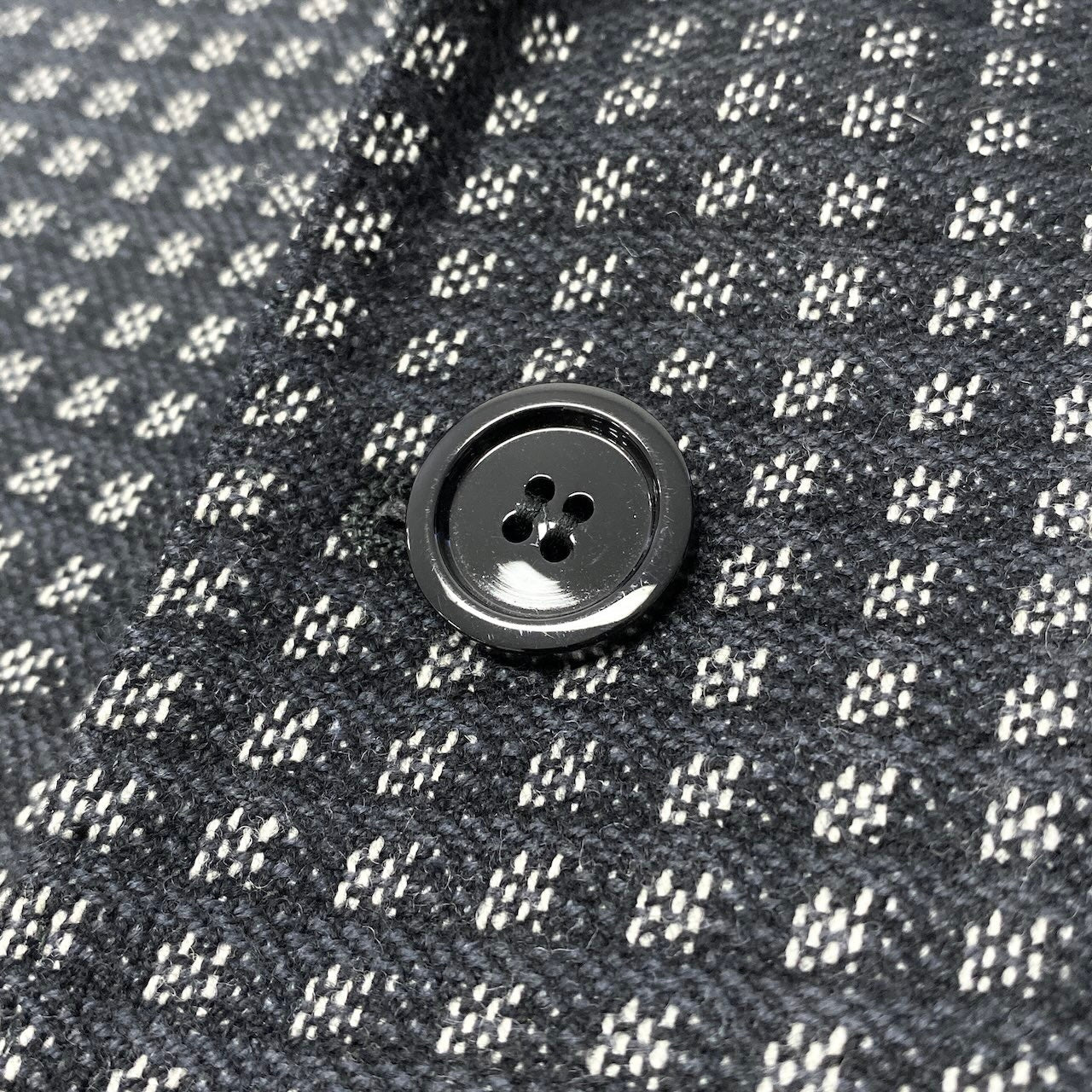 22e7 EMPORIO ARMANI エンポリオアルマーニ DAVID LINE テーラードジャケット シングル 1B 総柄 サイズ48 ネイビー メンズ 紳士服u02t