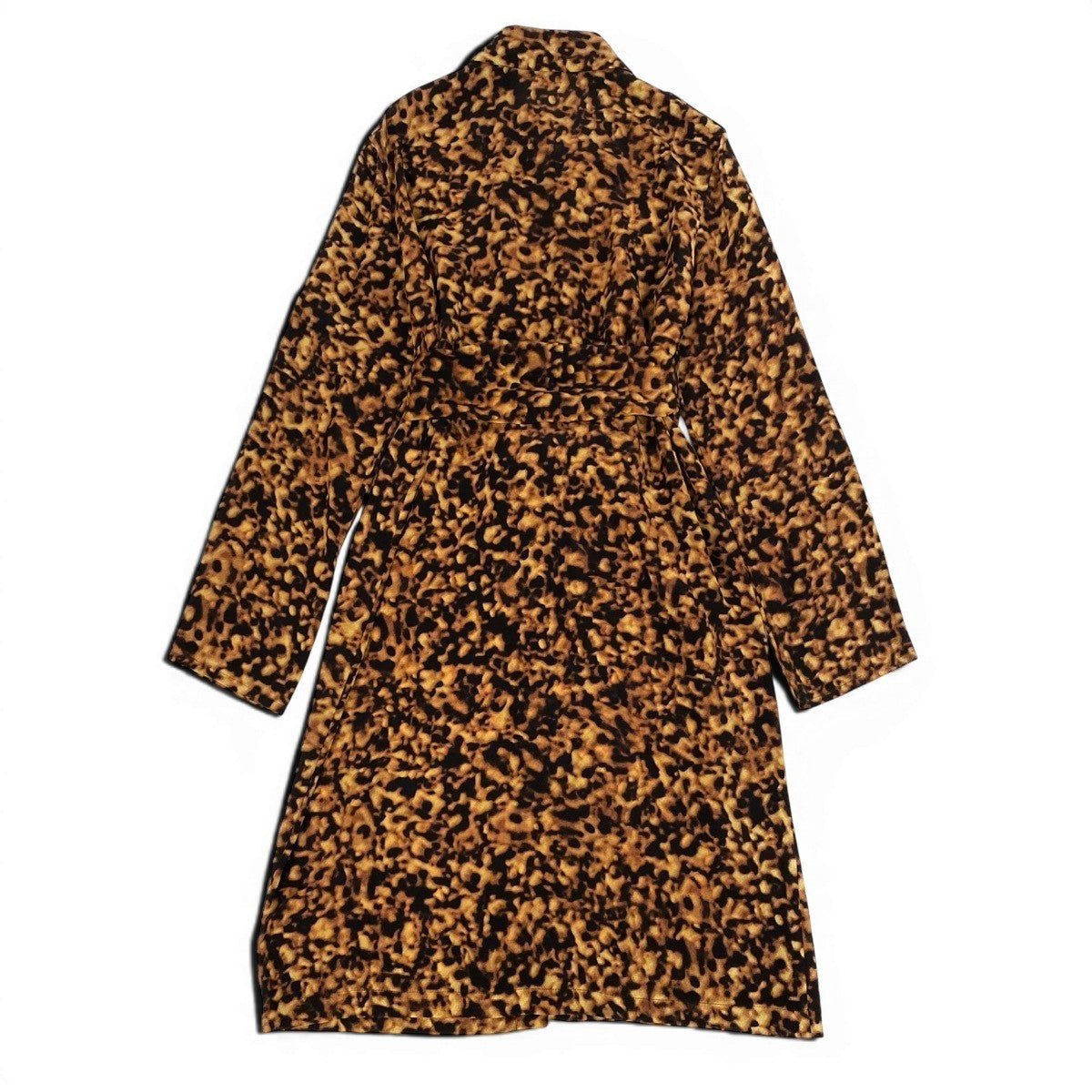 Ee28 CELINE セリーヌ シルクシャツ ロングワンピース スカーフ付 総柄プリント サイズ40 ブラウン系 シルク100％ レディース 女性服u02t
