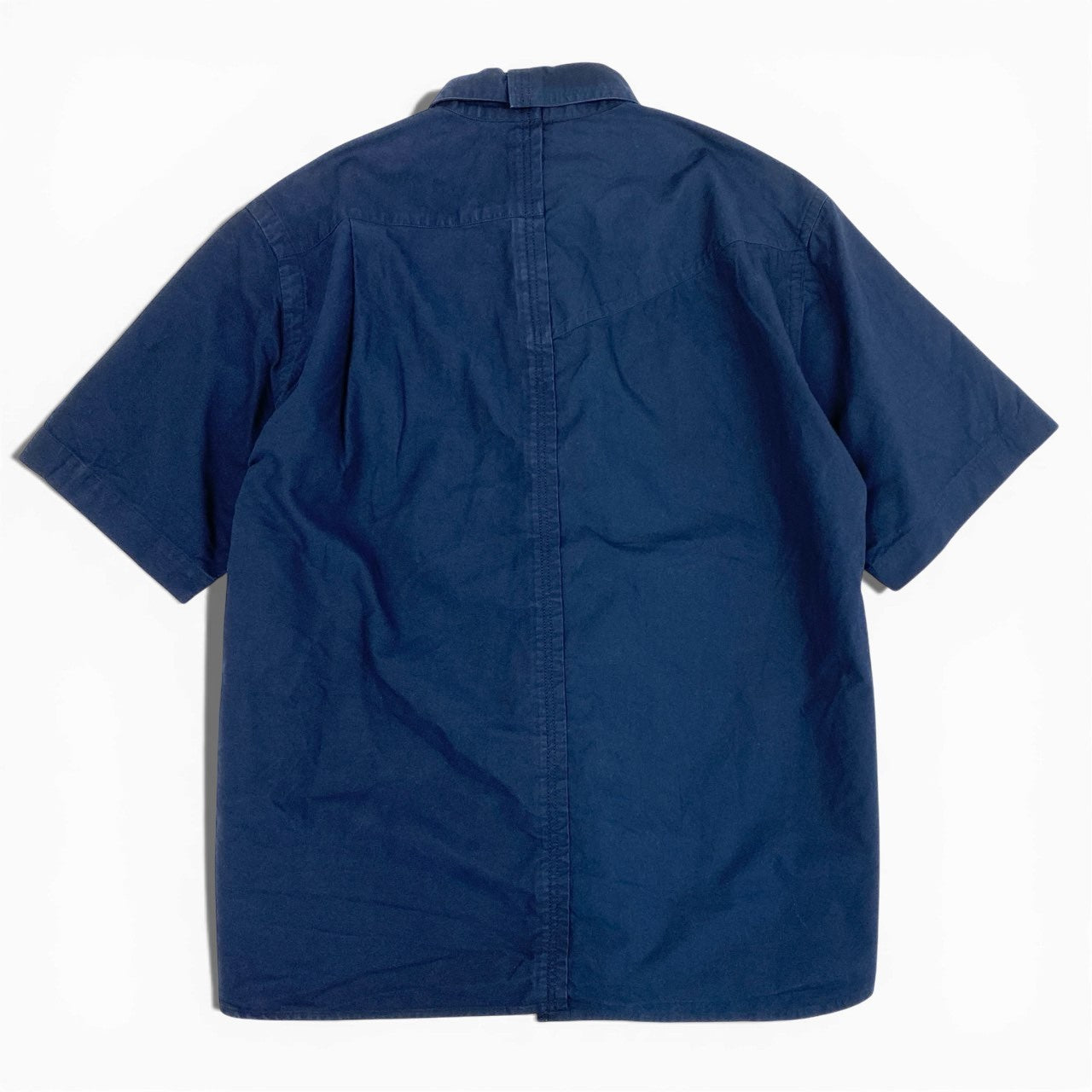 29a9 sacai サカイ 半袖シャツ ドッキングシャツ アシンメトリー トップス 1 ネイビー コットン メンズ 男性用u02t