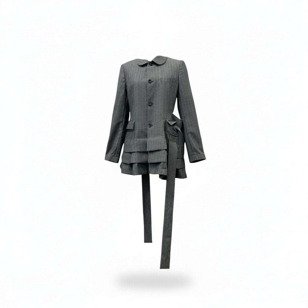 Ak23 COMME des GARCONS コムデギャルソン AD2016 変形ジャケット デザインジャケット サイズS グレー レディースk02i