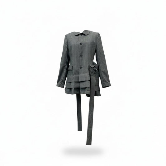 Ak23 COMME des GARCONS コムデギャルソン AD2016 変形ジャケット デザインジャケット サイズS グレー レディースk02i