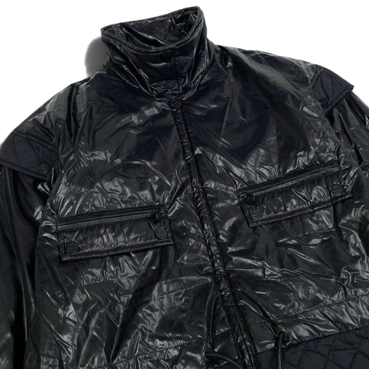 i22 CHANEL シャネル マトラッセ ナイロンジャケット Matelasse Nylon Jacket P44636 Size36 ブラックt18r